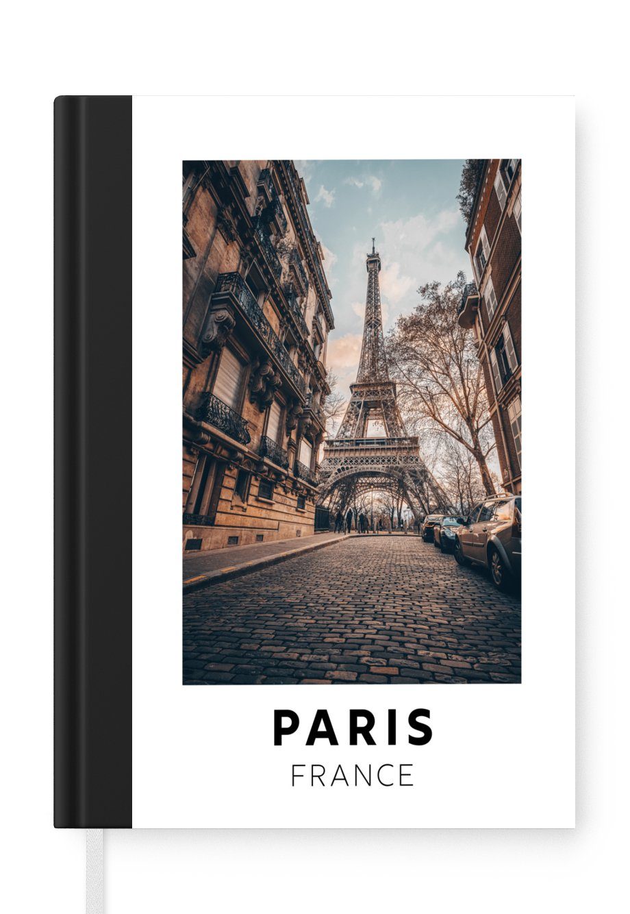 MuchoWow Notizbuch Frankreich - Paris Tagebuch, A5, Notizheft, - Eiffelturm, Haushaltsbuch Seiten, 98 Journal, Merkzettel