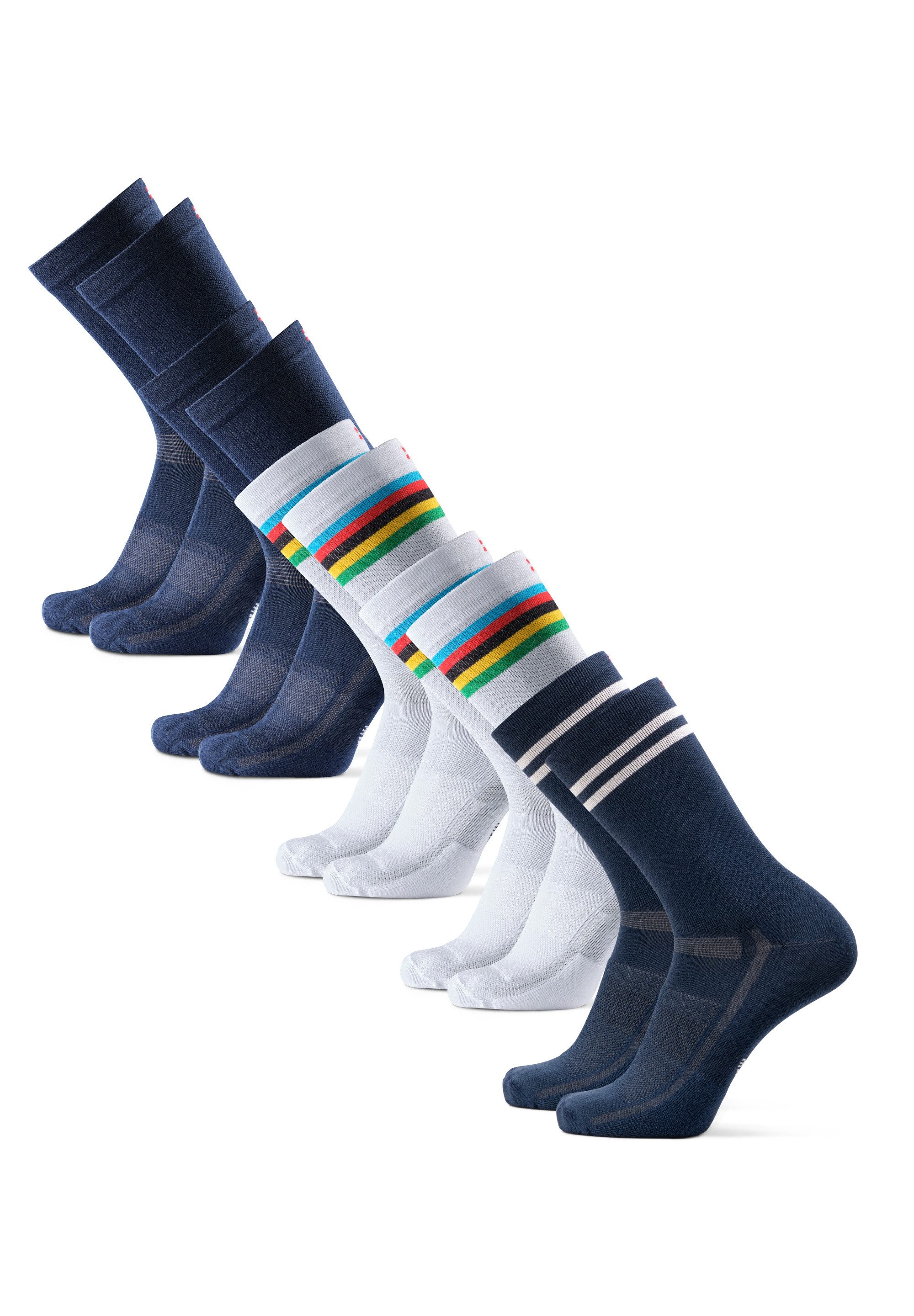 DANISH ENDURANCE Basicsocken Aero Cycling Crew (5-Paar) Funktionssocken, Peak-Performance beim Fahrrad fahren