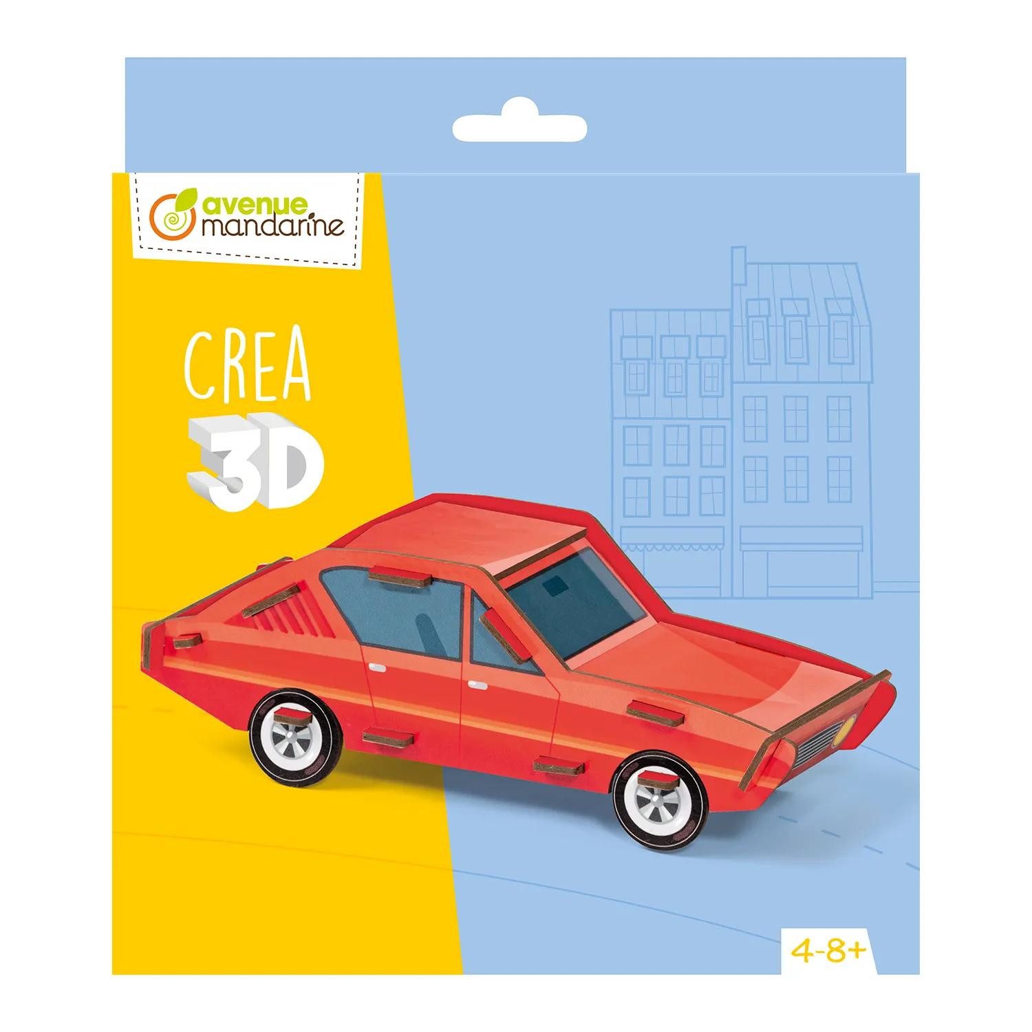 Avenue Mandarine Puzzle 3x Crea 3D, Auto - Blau PU032C, Puzzleteile, My Mandarine