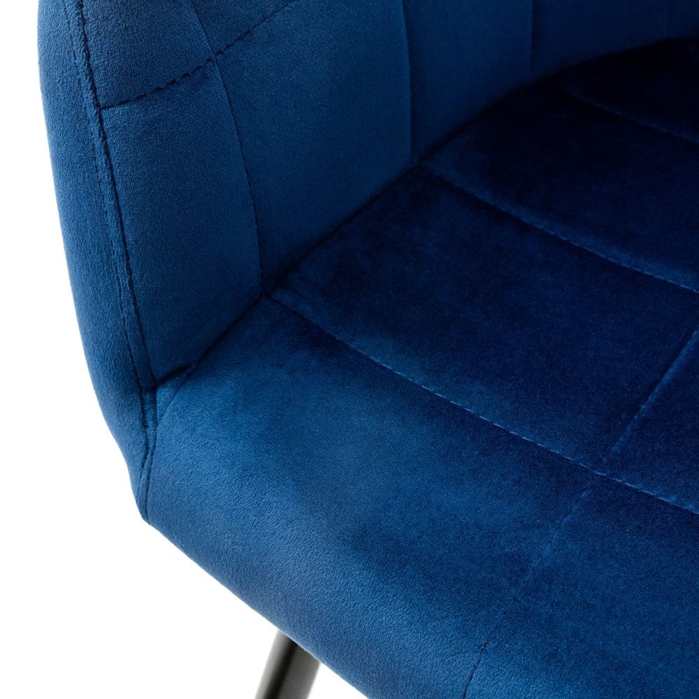 ML-DESIGN Stuhl Esszimmerstuhl ergonomisch & gepolstert, Esstischstuhl mit Rückenlehne (6 St), Wohnzimmerstuhl Dunkelblau Samtbezug Küchenstuhl Polsterstuhl – Bild 5 von 5