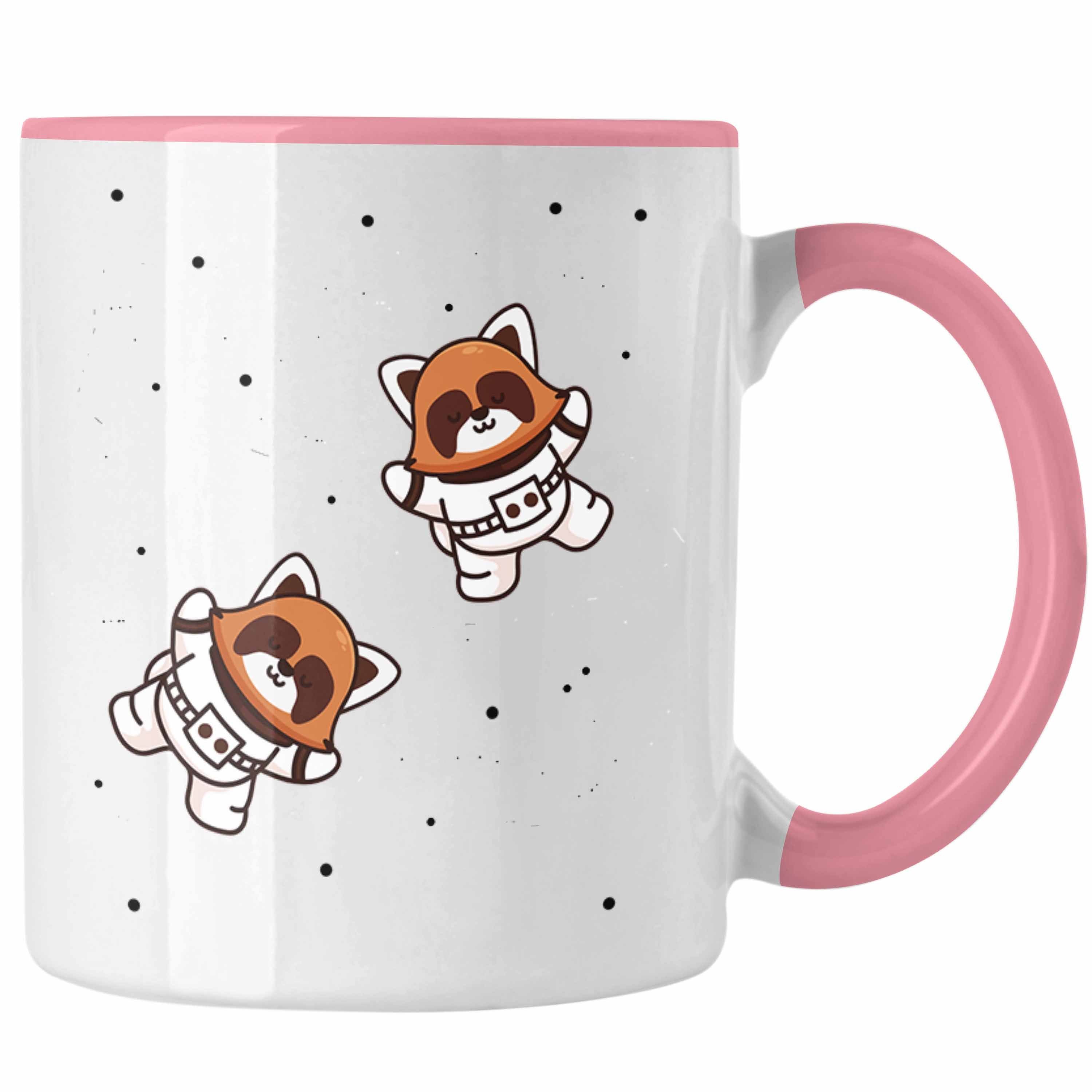 Trendation Tasse Trendation - Kinder Jungs Rosa Mädchen Grafik Galaxie Roter Geschenkidee Tasse für Lustige Panda