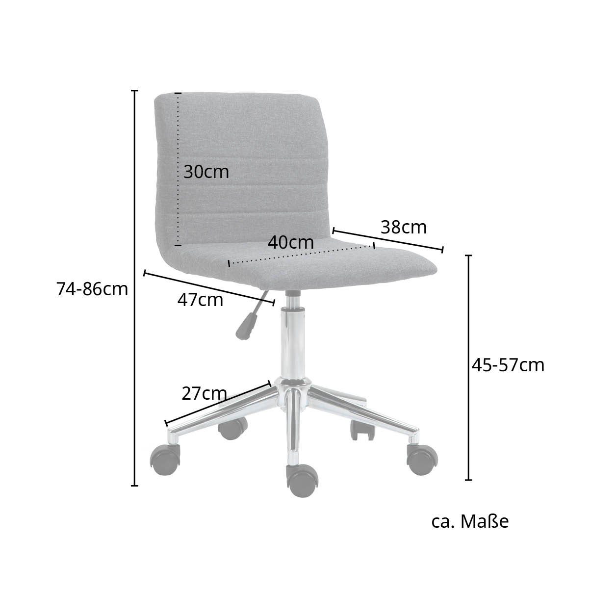Schreibtischstuhl stufenlos drehbar SVITA höhenverstellbar, 360° St), LINUS (1