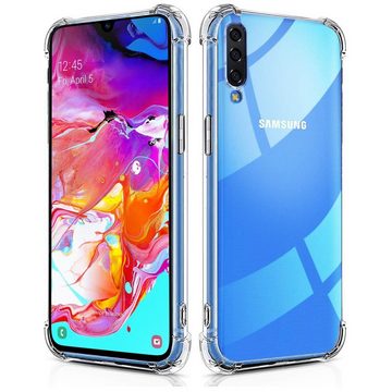 CoolGadget Handyhülle Anti Shock Rugged Case für Samsung Galaxy A70 6,7 Zoll, Slim Cover Kantenschutz Schutzhülle für Samsung A70 Hülle Transparent