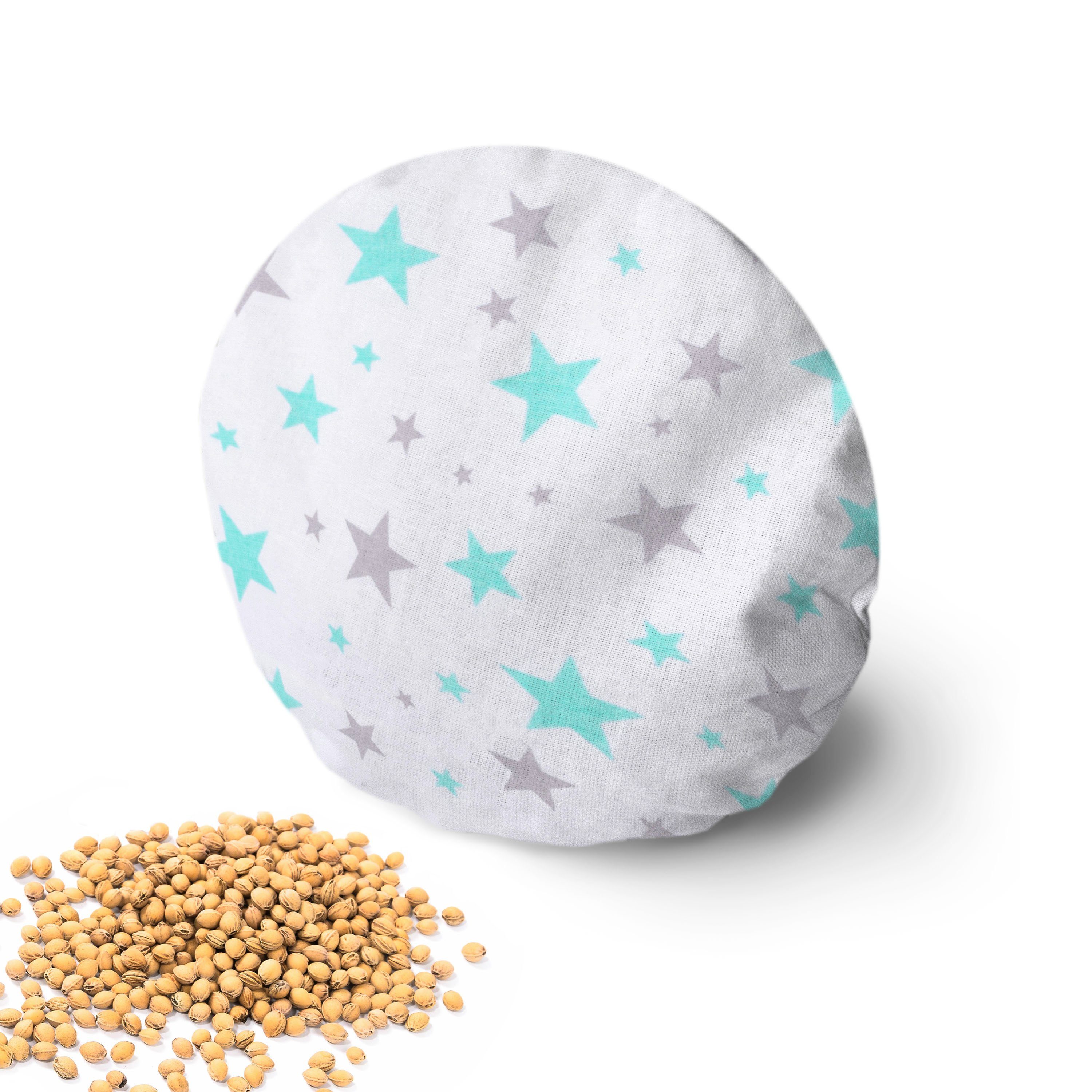 Amilian Kirschkernkissen Mikrowelle - Körnerkissen Nacken Schulter - rund ca. 16 cm, Wärmekissen, Kältekissen, Körnerkissen für die Mikrowelle, Nacken, Schulter, Bein und Bauch.