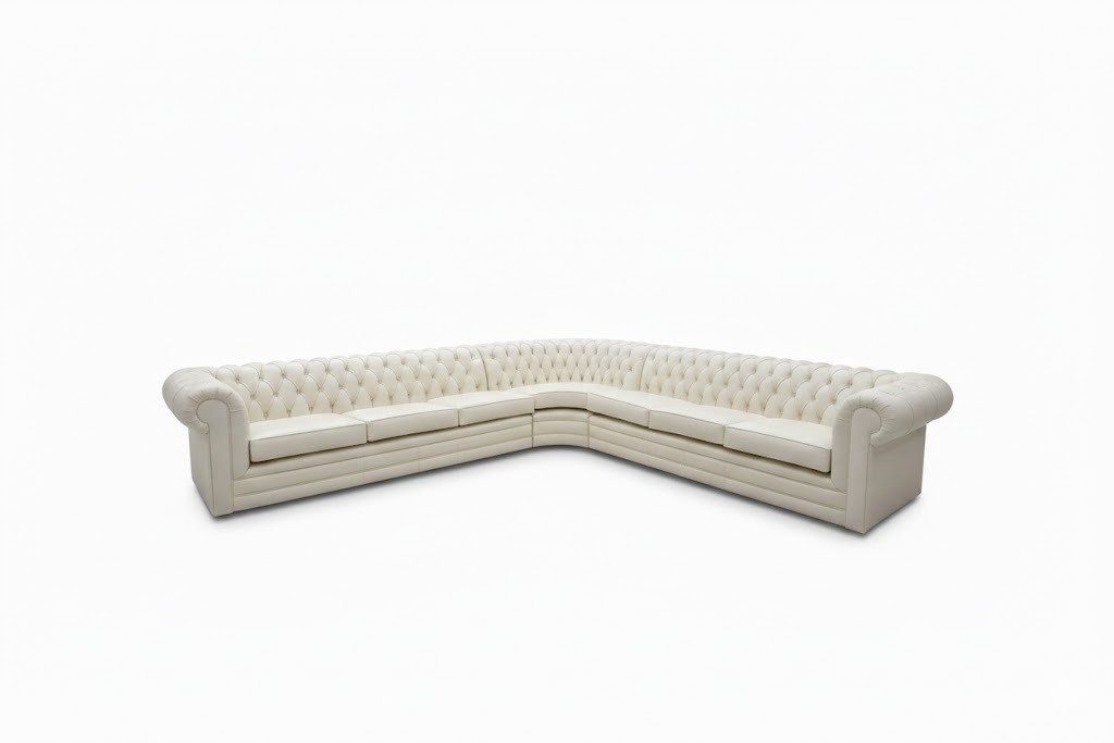 JVmoebel Chesterfield-Sofa Ledersofa Ecksofa Chesterfield Garnitur Sofa 100% Leder Sofort, Made in Europa