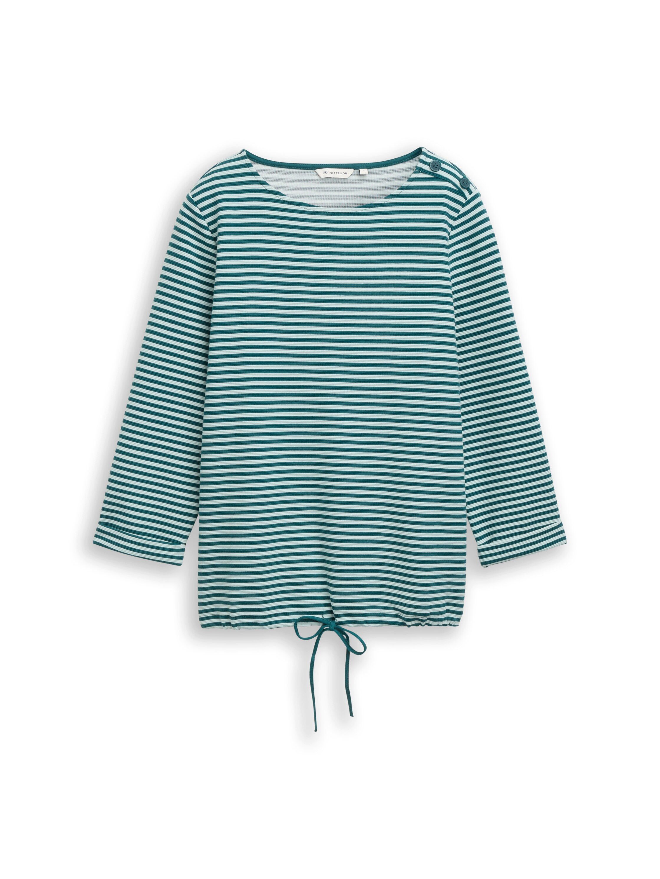 TOM TAILOR Langarmshirt Loose mit Knöpfen an der Schulter