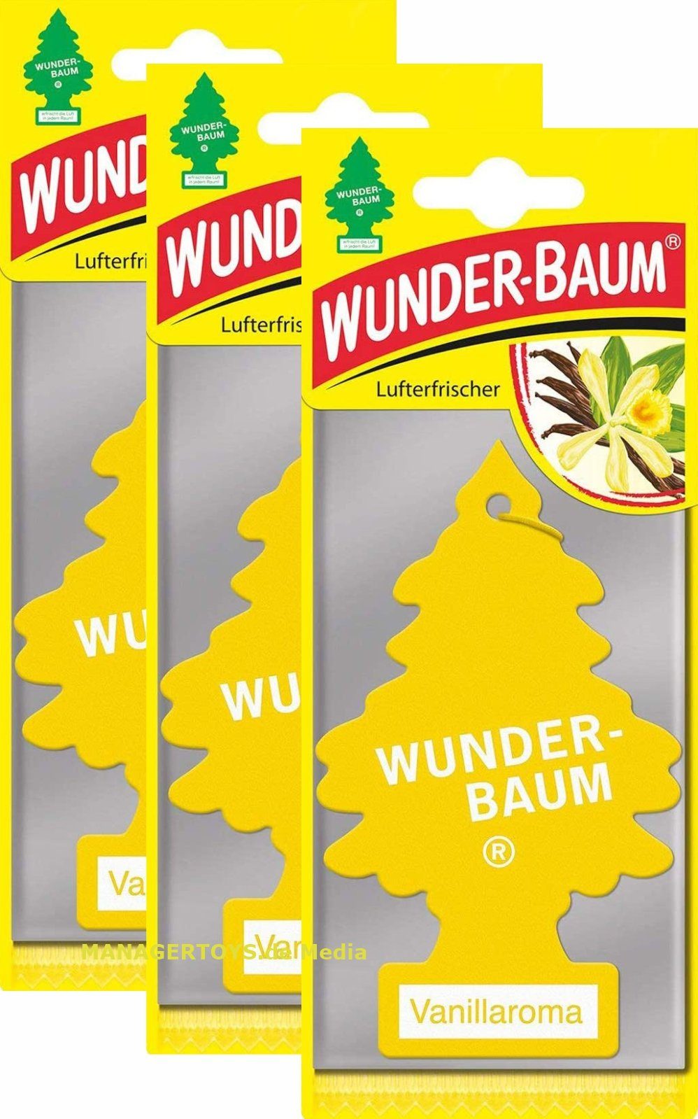 Wunder-Baum Dekohänger VENT WRAP Vanille Lüftungsgitter Duft Clips  WUNDERBAUM 4er Set