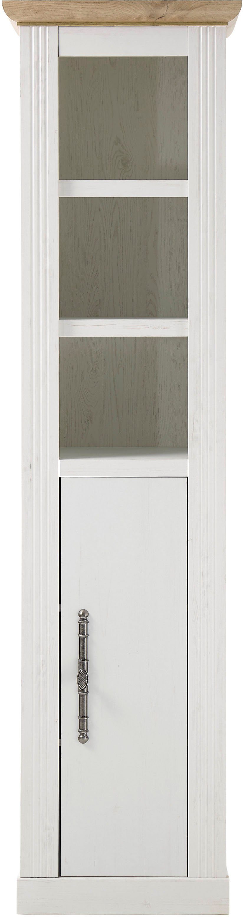 OTTO home Stauraumschrank WESTMINSTER, Badschrank im Landhausstil, Schrank mit Metallgriffen in 2 Farben verfügbar, mit offenen Fächern und Stauraum