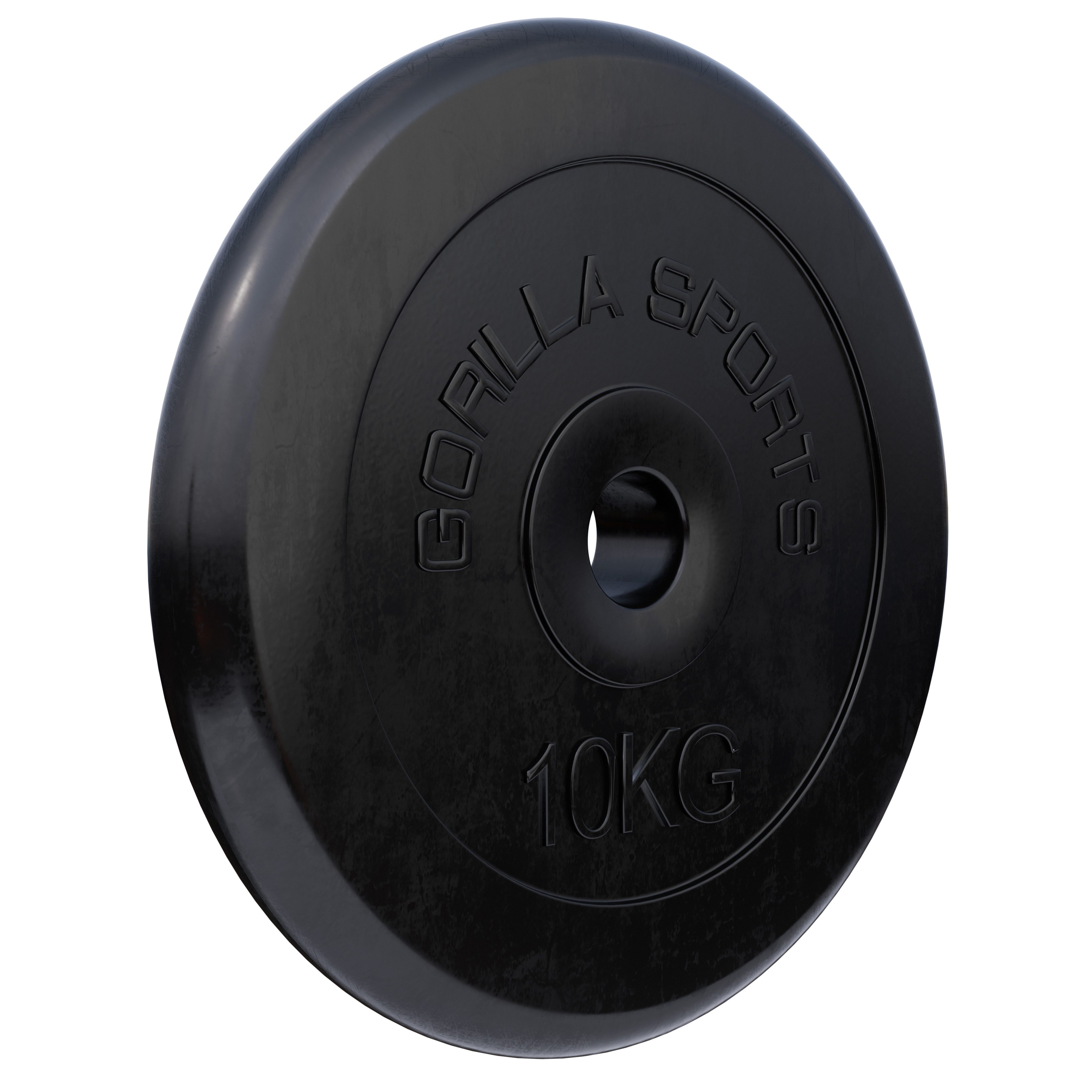 GORILLA SPORTS Hantelscheiben Einzeln/Set, 30/31mm Bohrung, Gusseisen, Gummiert, Schwarz, Hantelset, Gewichtsscheiben, von 1,25kg bis 30kg Gewichte, Krafttraining, Gym