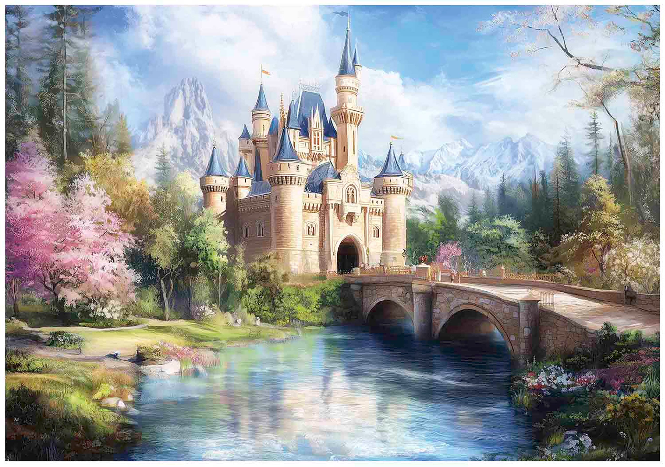 Wallarena Fototapete Mädchen Märchenschloss - Mehrfarbig - Klassisch - Vlies - Schlafzimmer, glatt, (2 St), 100x70cm