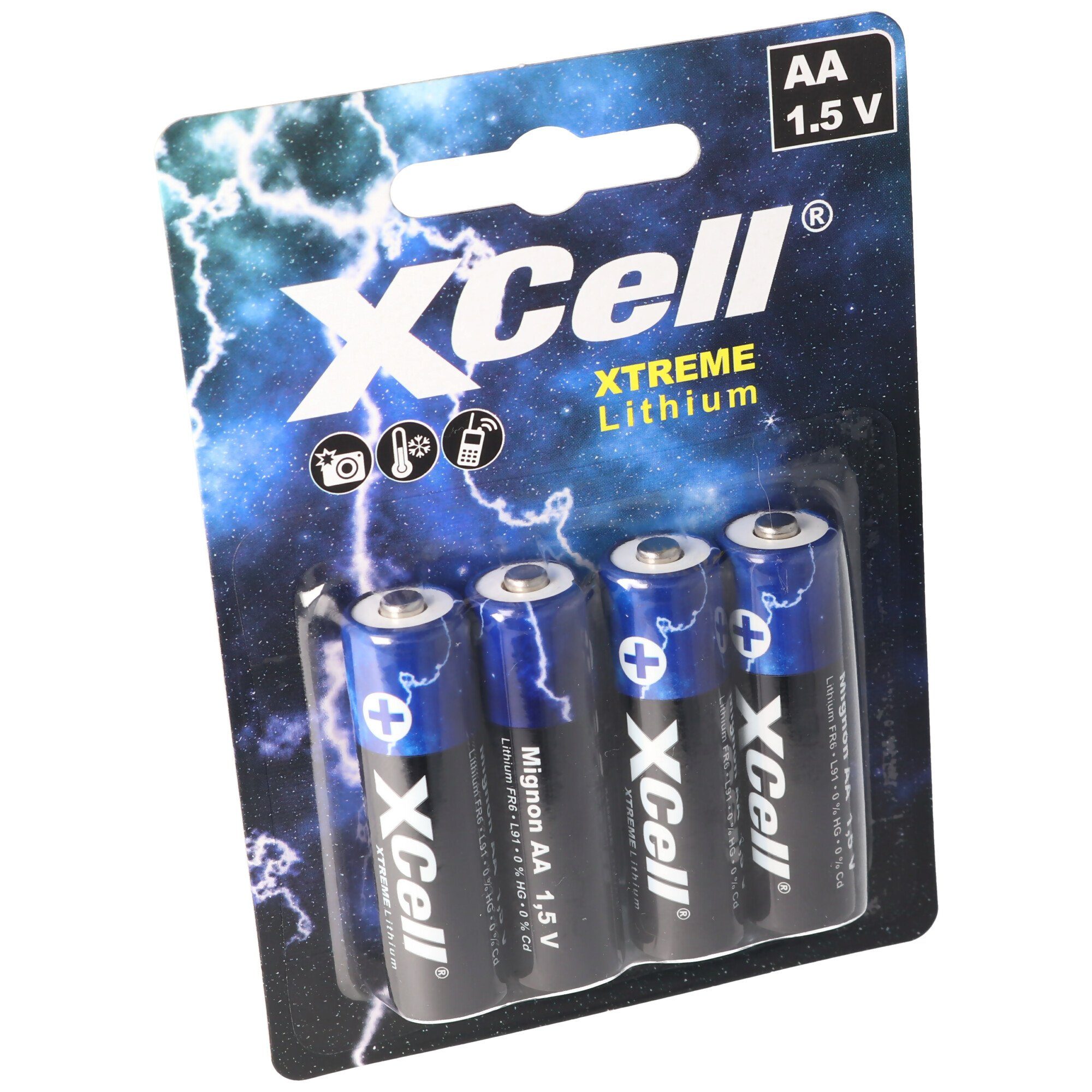 XCell Batterie Lithium L91 AA, XTREME Lithium 1,5V Mignon (1,5 Batterie, 4e Batterie, V) FR6,