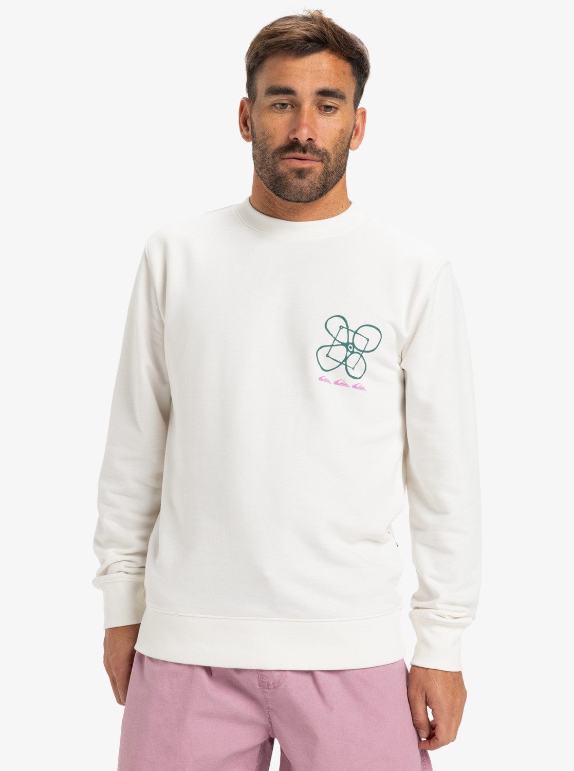 Quiksilver Sweatshirt GRAPHICMIXCREW WBK0 SNOW WHITE günstig online kaufen