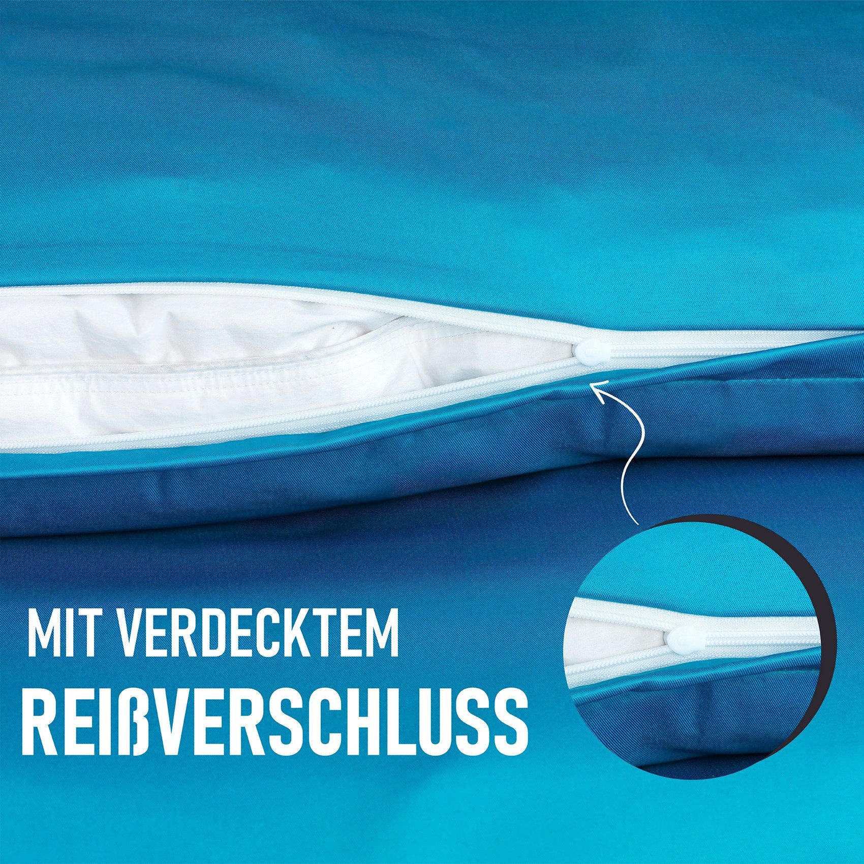Kuscheli Partnerbettwäsche 2x 135x200 + 2x 80x80 cm atmungsaktiver Bettbezug, Partner Bettwäsche, Mikrofaser, 4 teilig, Für Allergiker geeignet, pflegeleicht, a – Bild 5 von 5