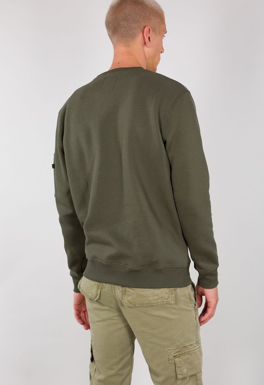 Sweater Alpha 3D Industries olive Kapuzenpullover Logo dark