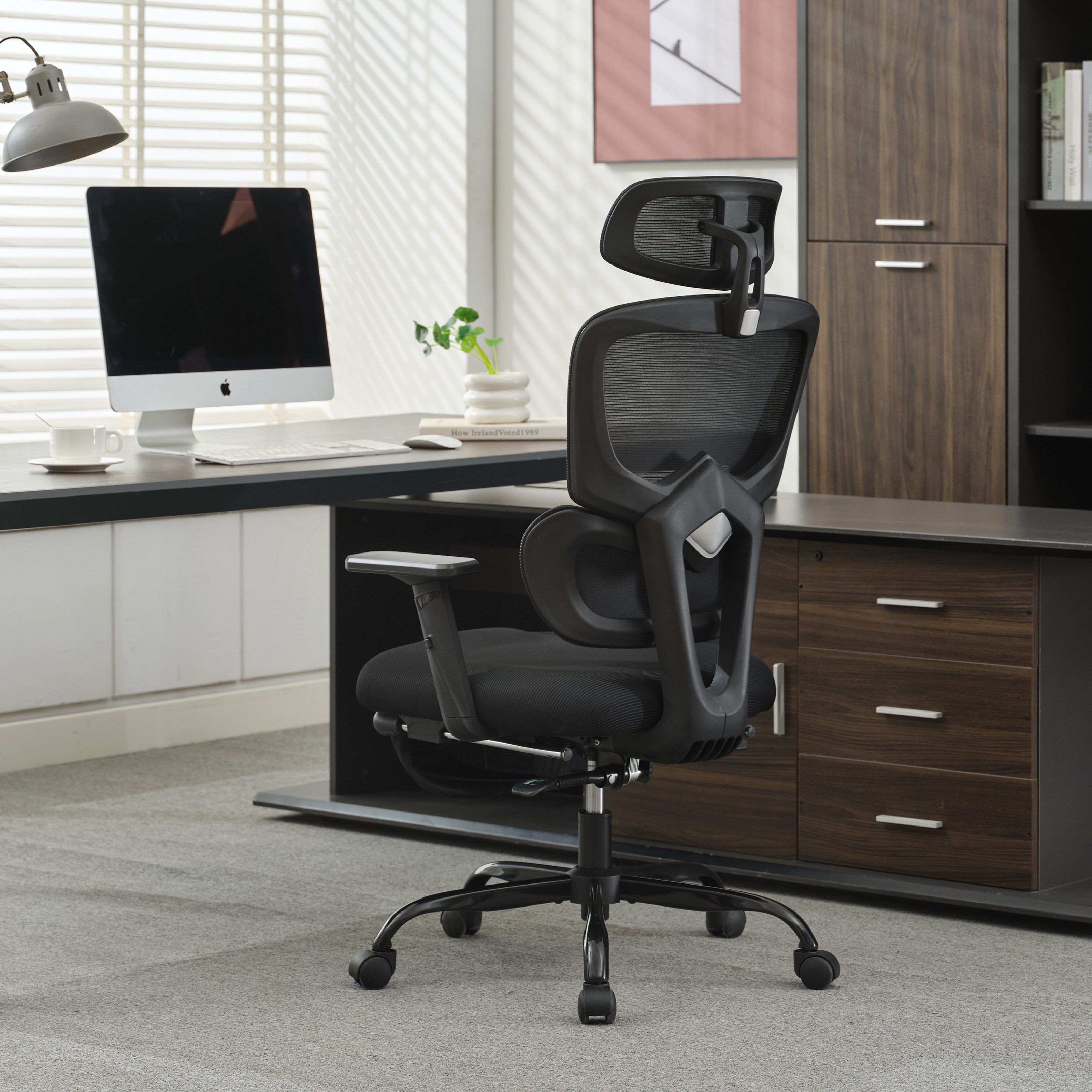 UEV Bürostuhl Ergonomischer mit Fußstütze Schreibtischstuhl günstig online kaufen