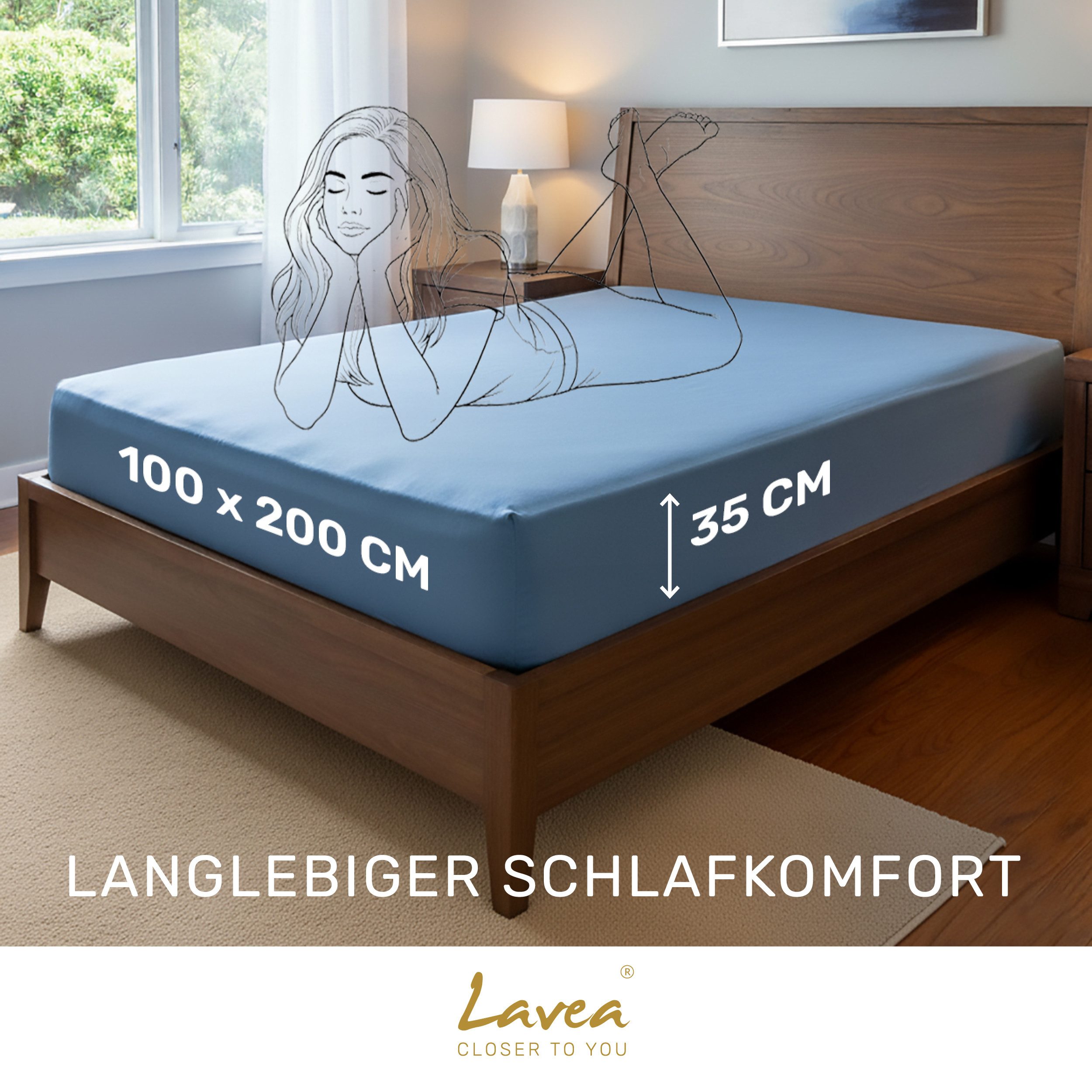 Lavea Spannbettlaken Bettlaken, Spannlaken Mikrofaser, 180x200cm, 200x200cm günstig online kaufen