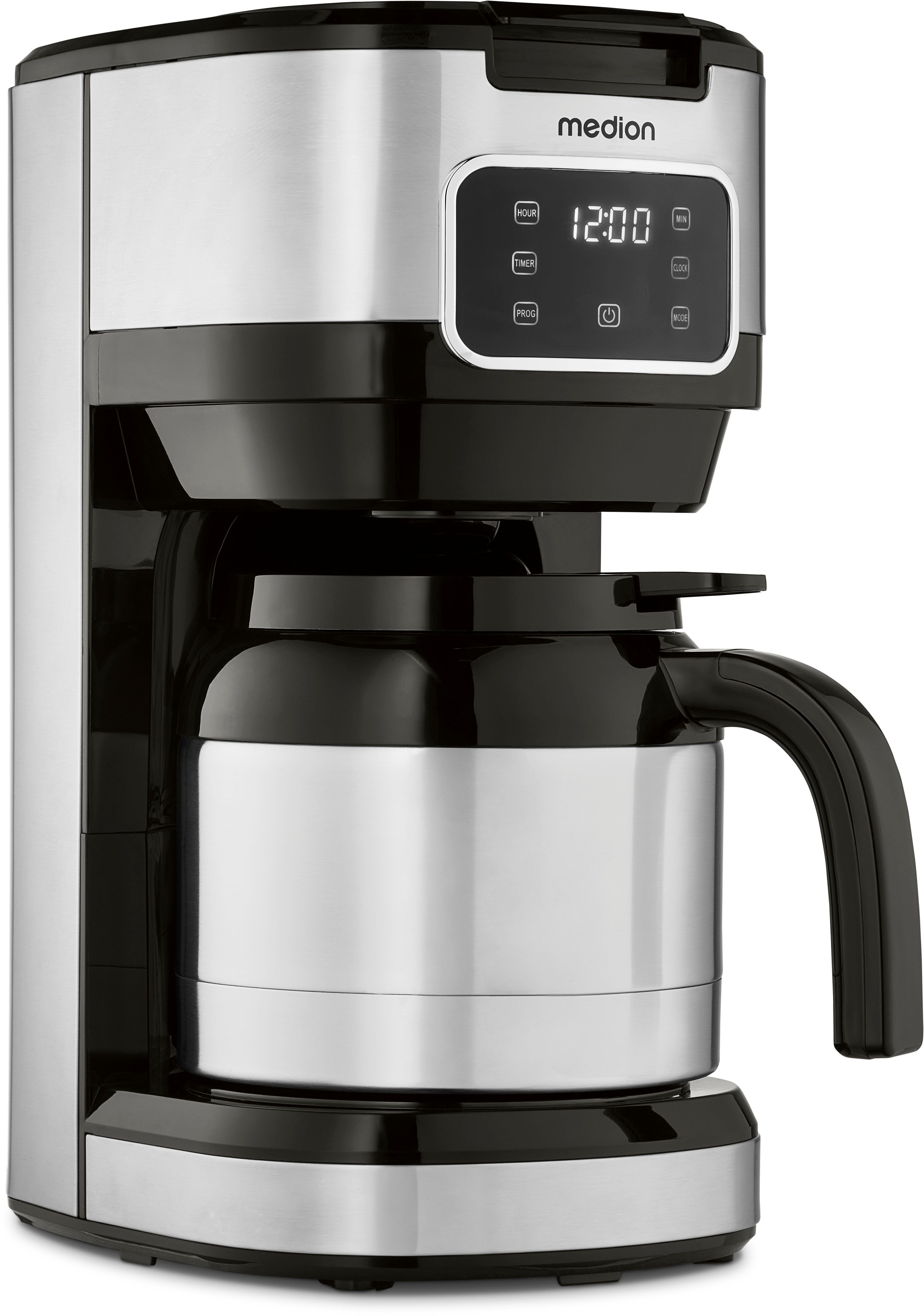 Medion® Filterkaffeemaschine MD 11019, 1,25l Kaffeekanne, Permanentfilter, 900 Watt, Touch-Sensor-Bedienfeld, 24 Stunden Timer, Permanentfilter
