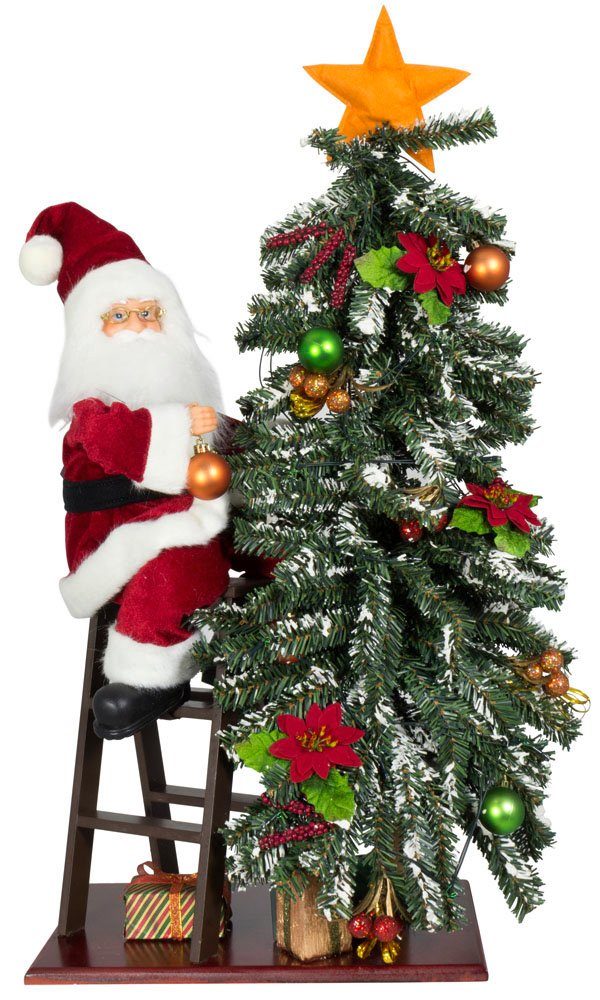 Christmas Paradise Weihnachtsmann mit Baum 80cm LED-Beleuchtung (Deko Figur günstig online kaufen