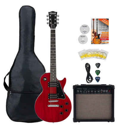 Shaman E-Gitarre »SCX-100 - Single Cut-Bauweise - Mahagoni Hals - Macassar-Griffbrett«, inkl. 15W Gitarren Amp & 5 teiligem Zubehörset
