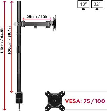 Duronic Monitorständer, (DMT151X2 Monitorarm, Monitorhalterung, Bildschirmhalterung, Monitorständer für einen LCD/LED Computer Bildschirm, Höhenverstellbar, VESA max. 100 x 100 mm, Stahlstruktur, 8kg pro Arm)