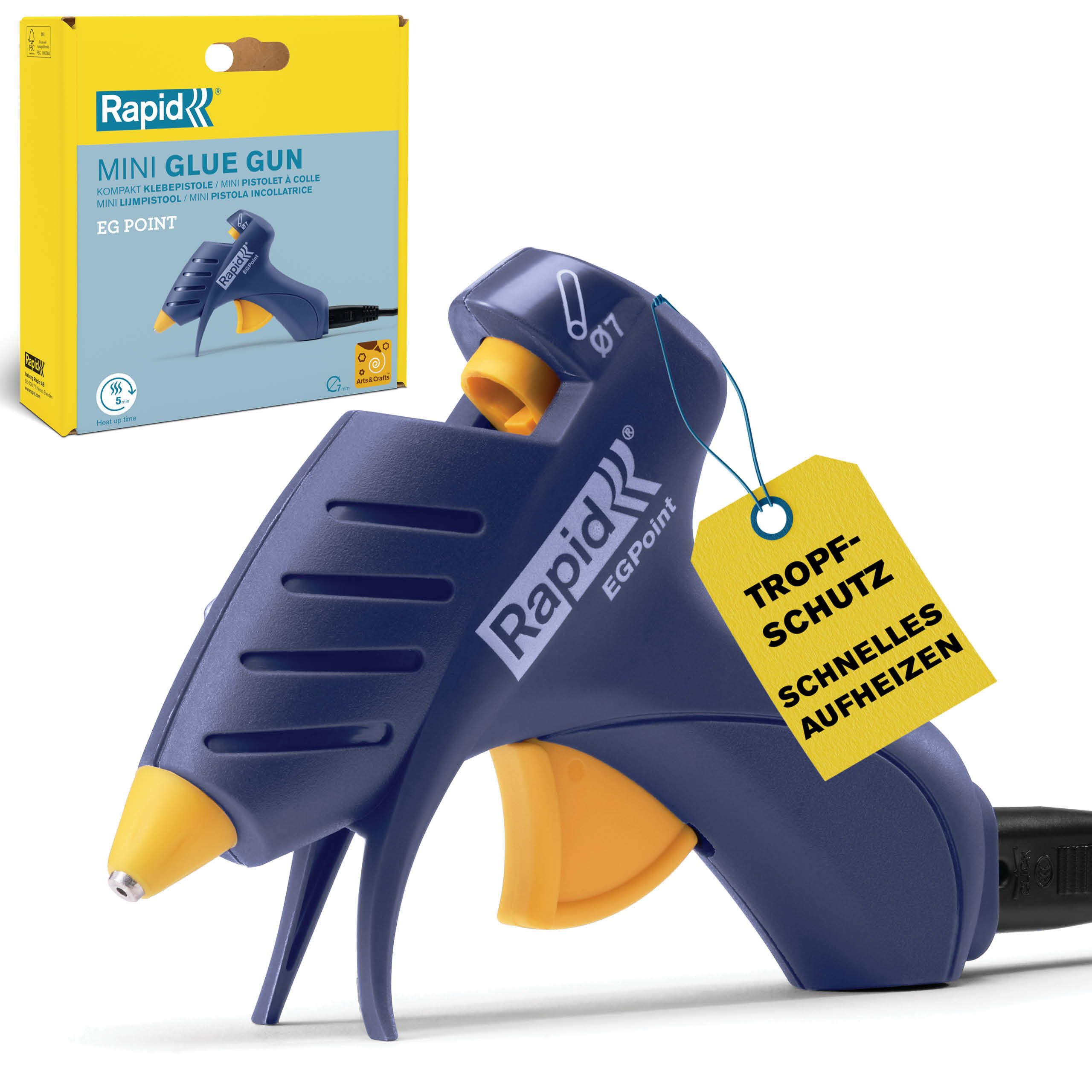 Rapid Heißklebepistole EG Point Mini Klebepistole 7mm bis zu 7min Kabellos arbeiten 5001702