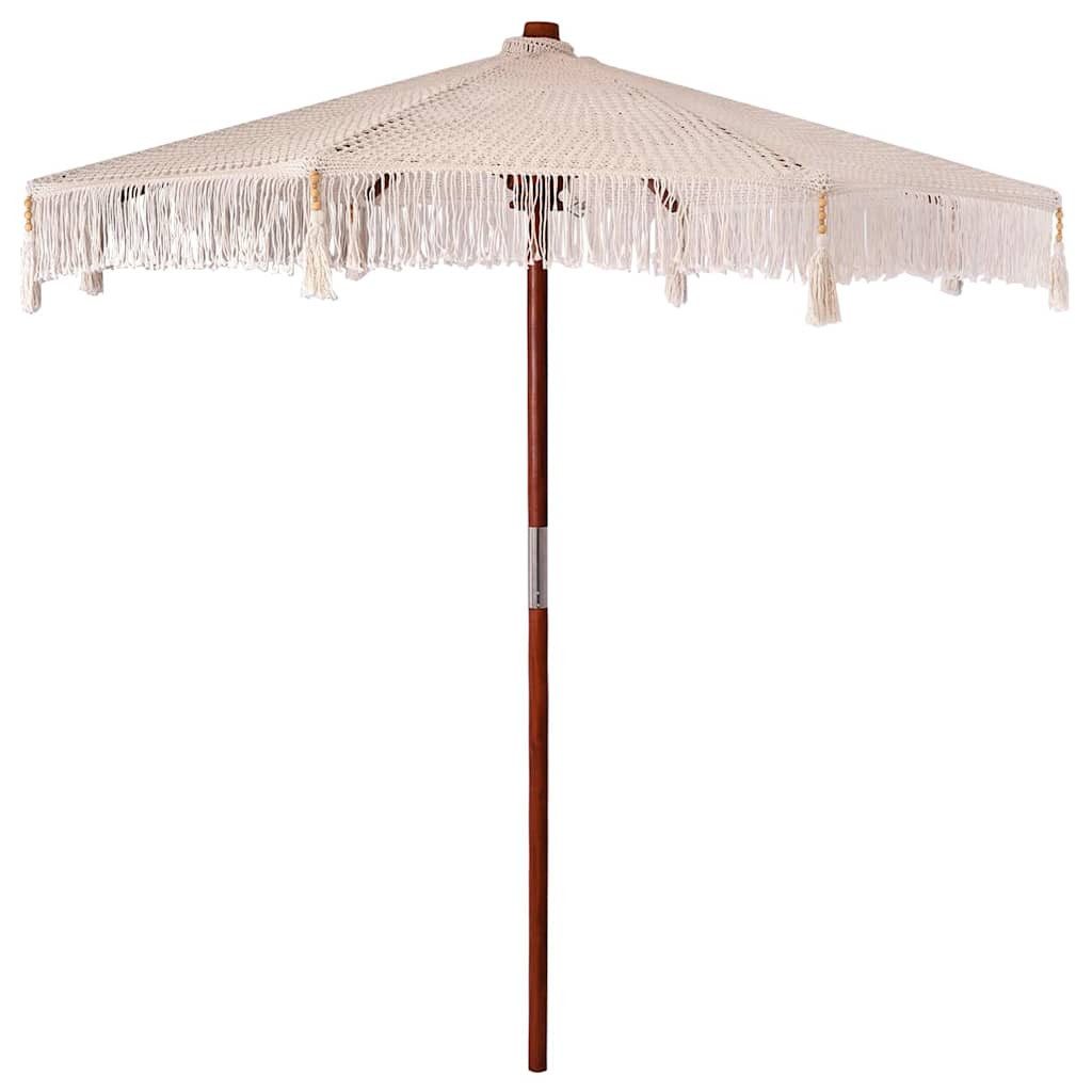 vidaXL Sonnenschirm Macrame Sonnenschirm Creme 252,5 x 252,5 x 260 cm