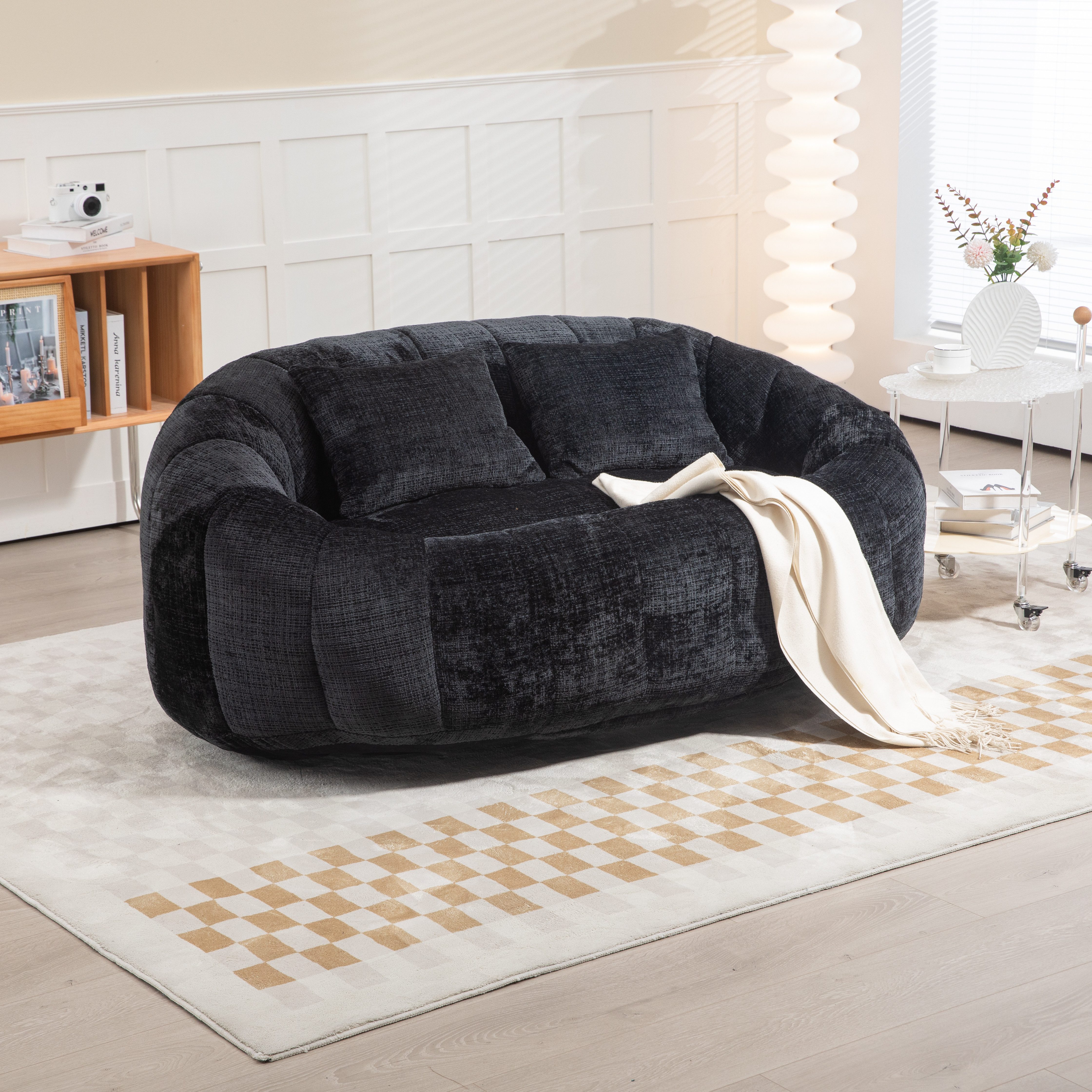 i@home Sitzsack Sitzsack‑Sofa,strapazierfähiger Lounge‑Sessel mit hoher Rückenlehne (Set, 1 St., Sitzsack), bequemer Bodensessel für Erwachsene und Kinder,Indoor&Outdoor,schwarz