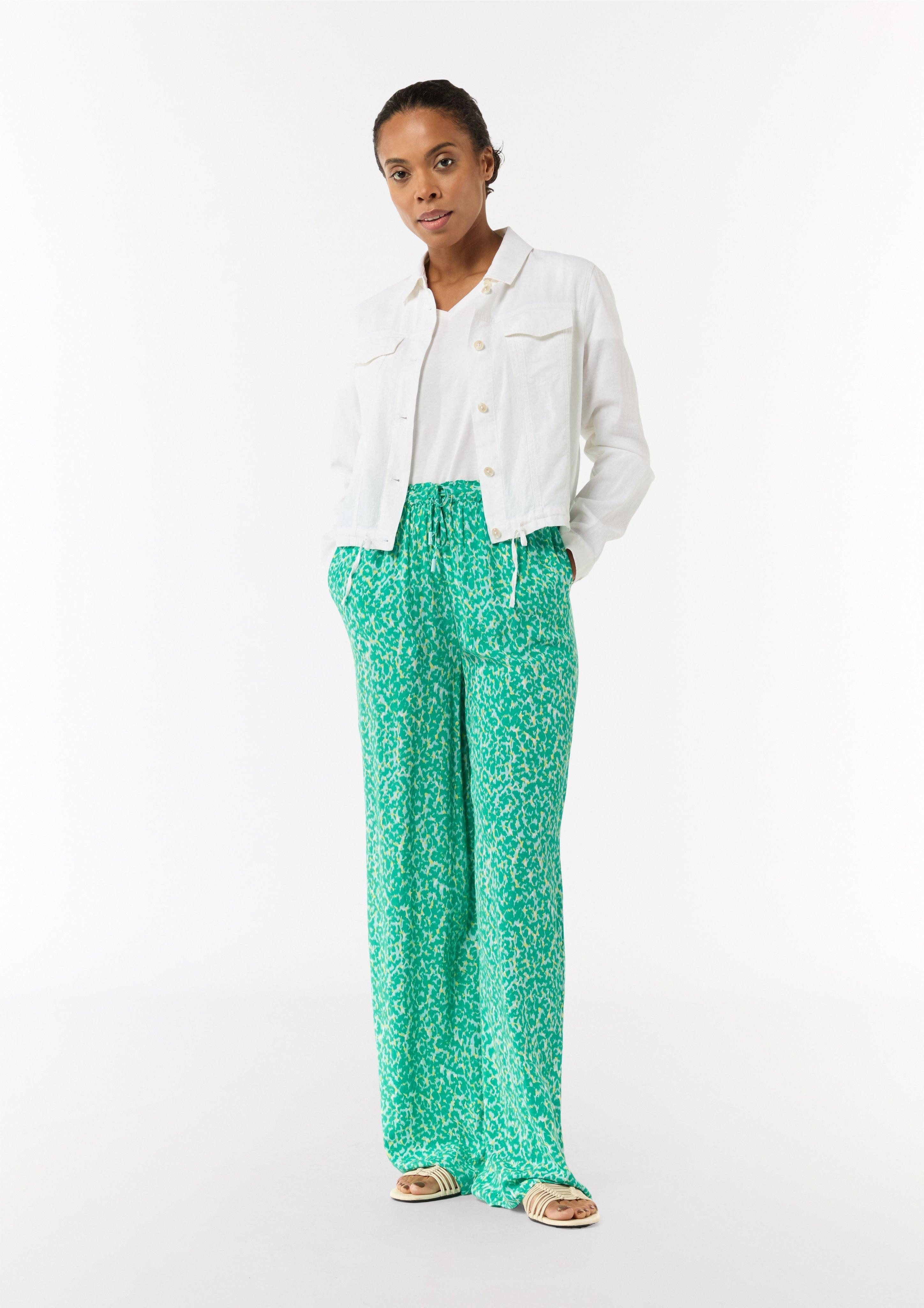Stoffhose Leichte Stoffhose mit All-over-Print und Elastikbund