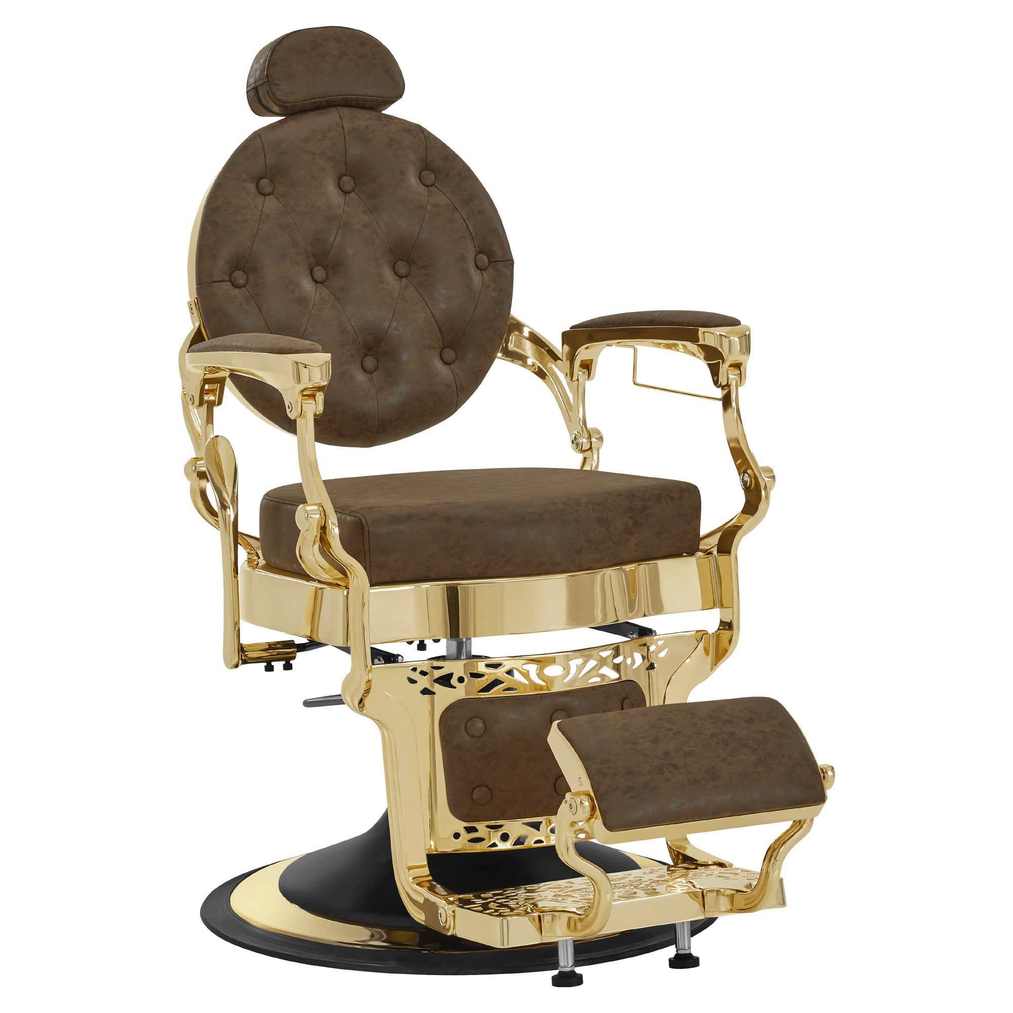 Barberpub Stuhl BarberPub Friseurstuhl Hydraulische Friseursessel 2933-F, mit Kopfstütze Kippbar,drehbar, höhenverstellbarer