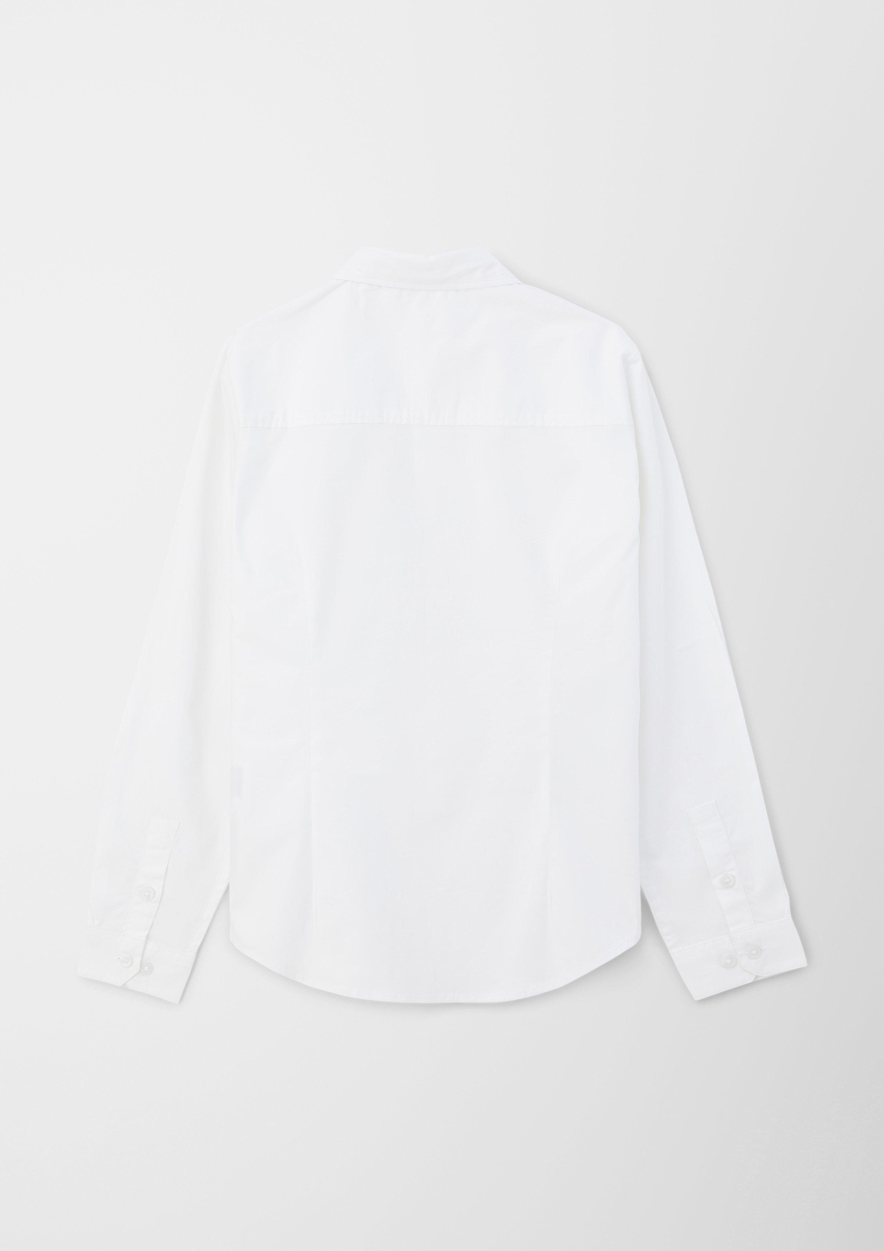 s.Oliver Langarmhemd Langarmhemd Popeline aus weiß