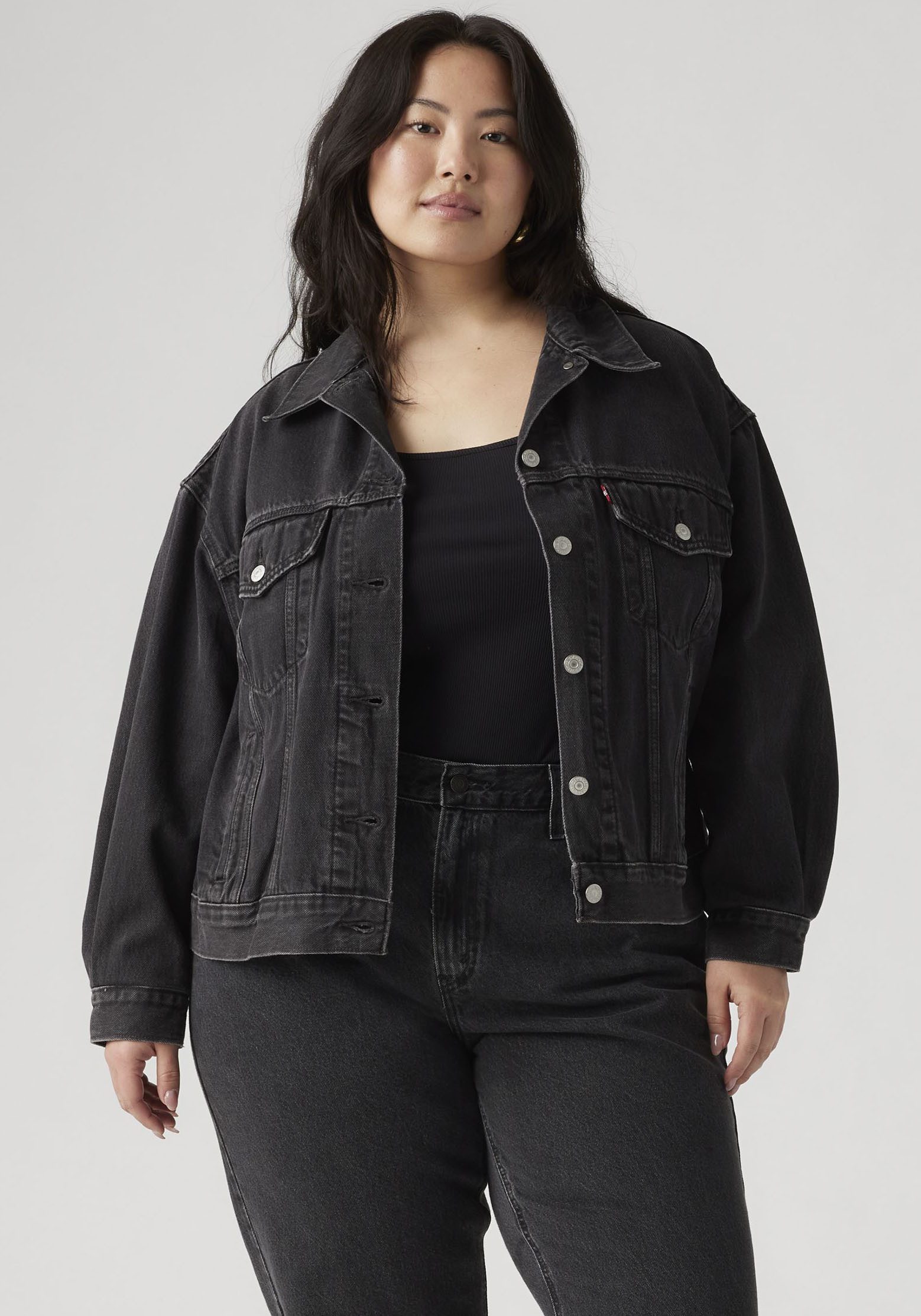 Levi's® Plus Jeansjacke TRUCKER in leichter Used-Waschung