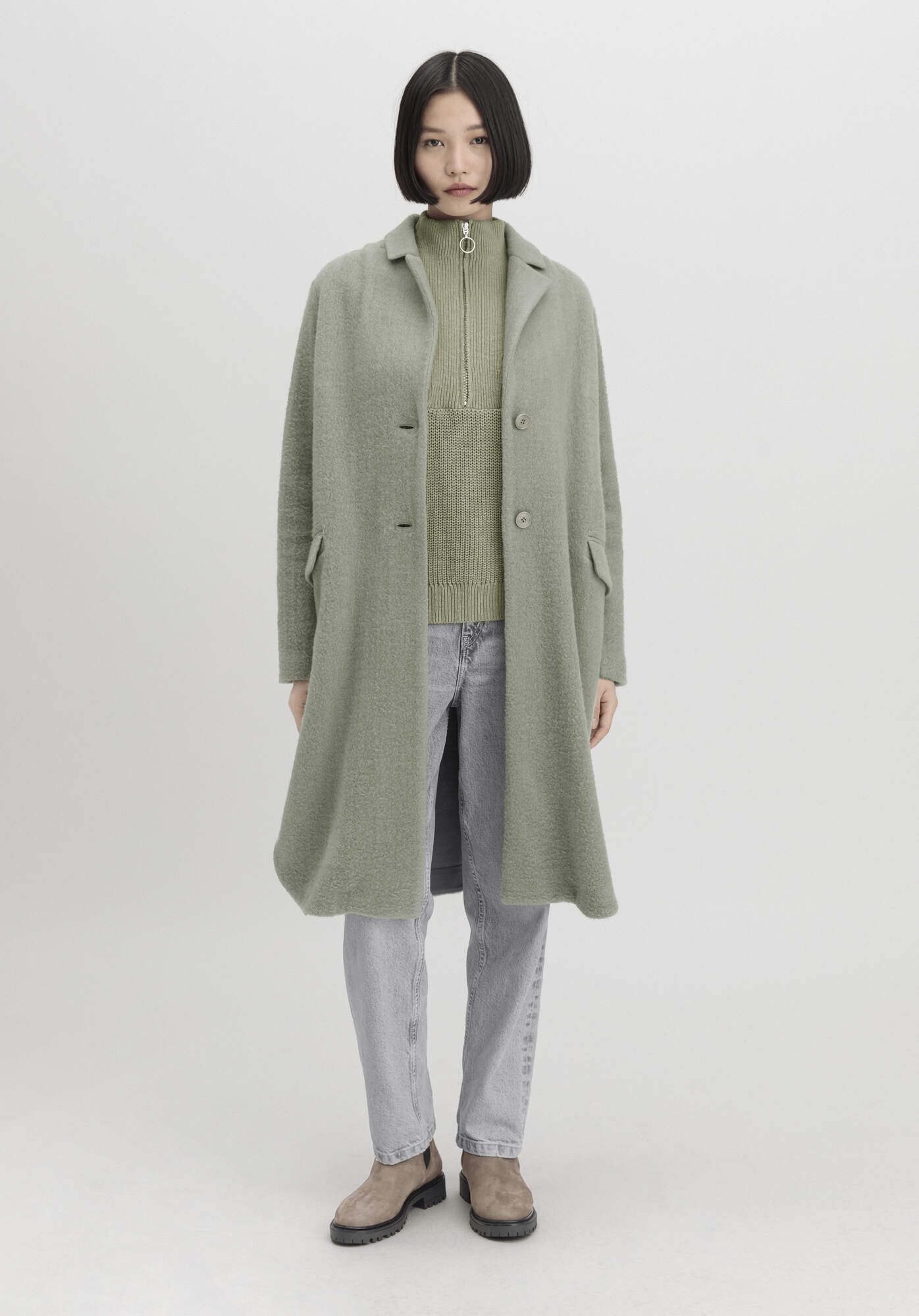 Hessnatur Wollmantel Wollfleece Regular aus Bio-Merinowolle mit (1-tlg)