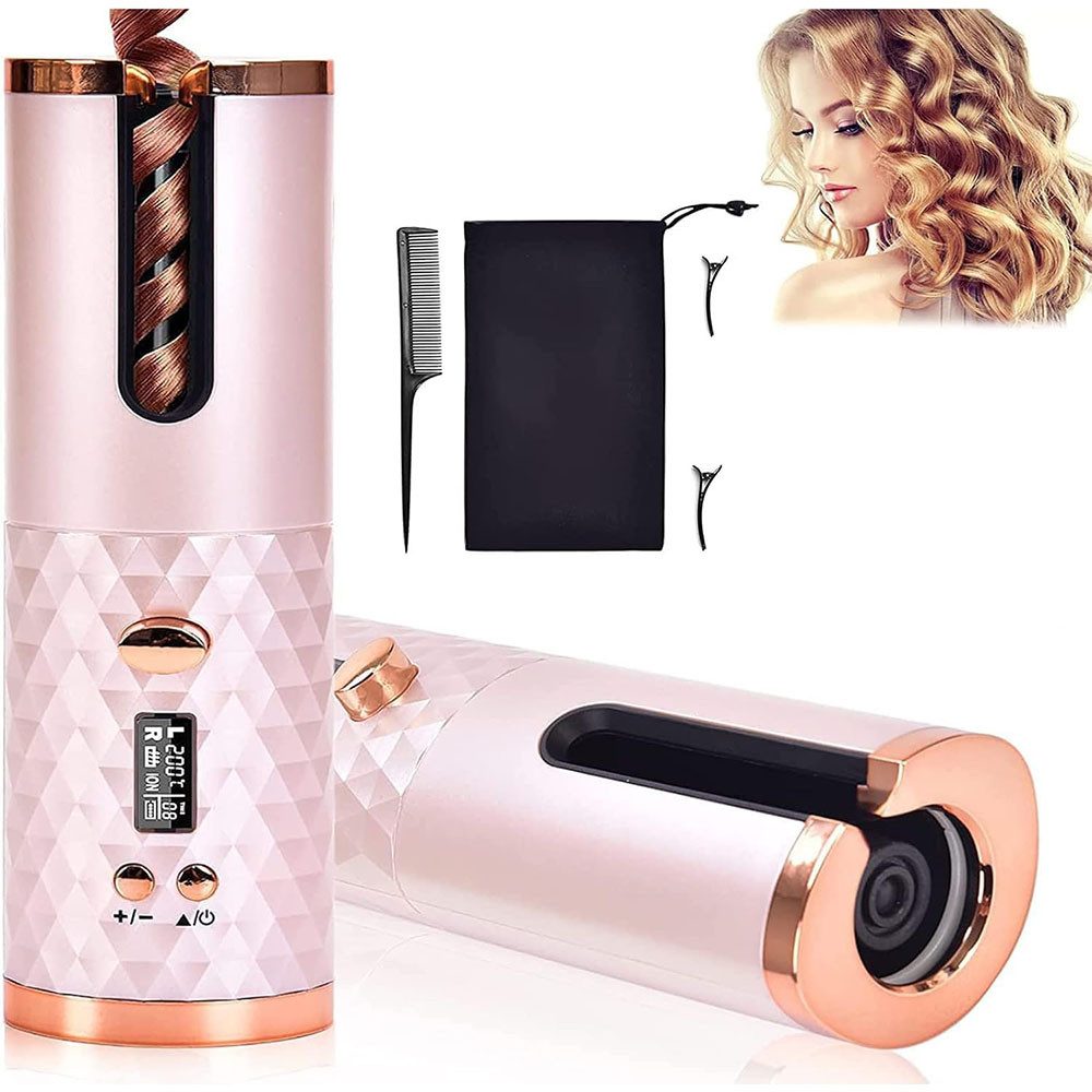 TUWENA Lockenstab Automatischer Lockenstab Kabelloser mit Temperatureinstellungen