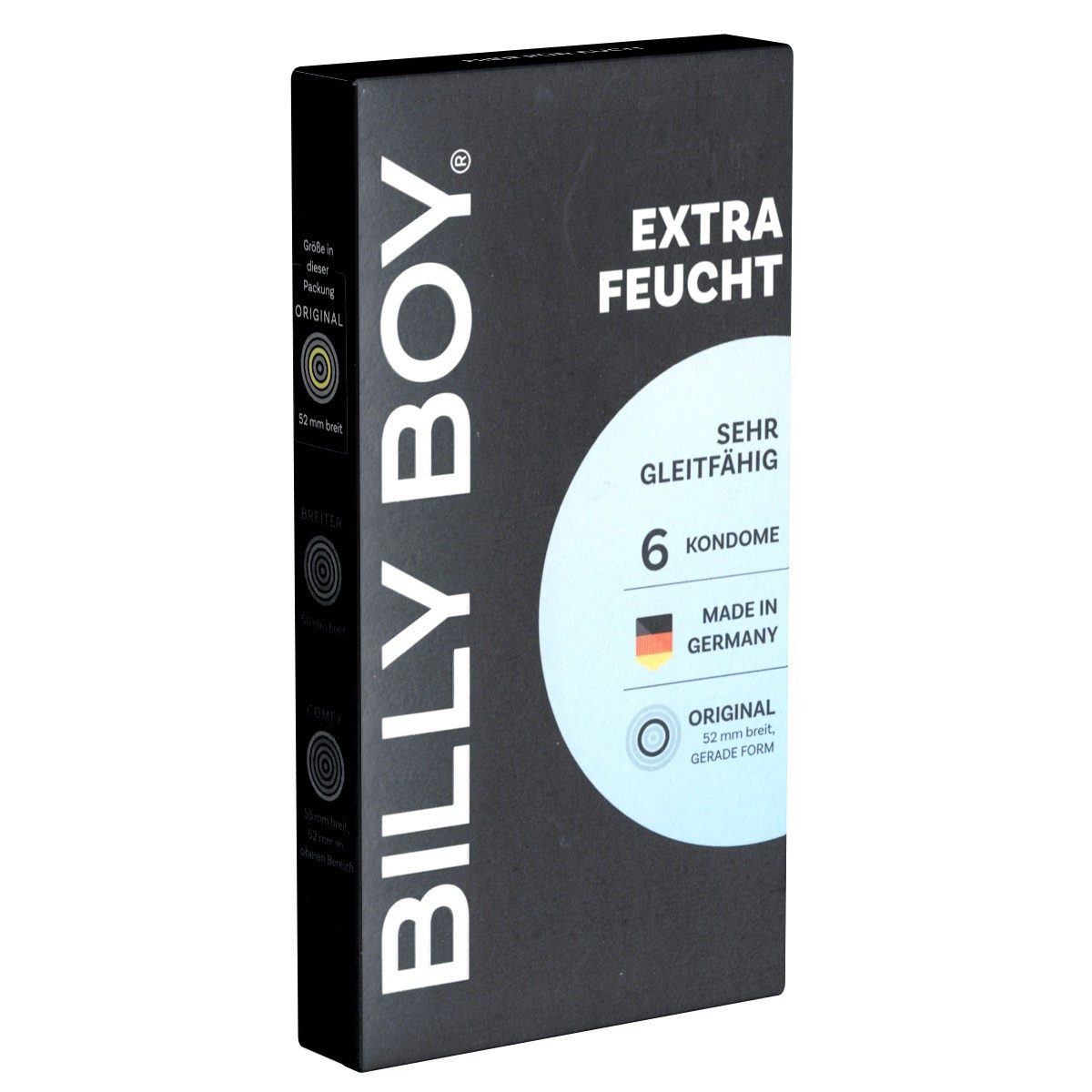Billy Boy Kondome Extra feucht (Extra Lubricated) - mit extra viel Gel Packung mit, 6 St., transparente Kondome aus Latex, besonders gleitfähige Kondome