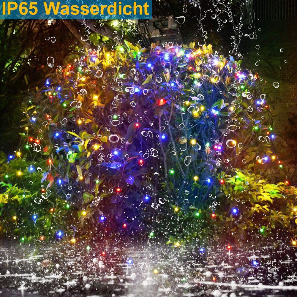 Solar,Wasserdichte,mit Hinterhof Rosnek Weihnachten, Fernsteuerungs,für Garten LED-Lichterkette LED-Netzlichter,1.5*1.5/3*2M Bunt