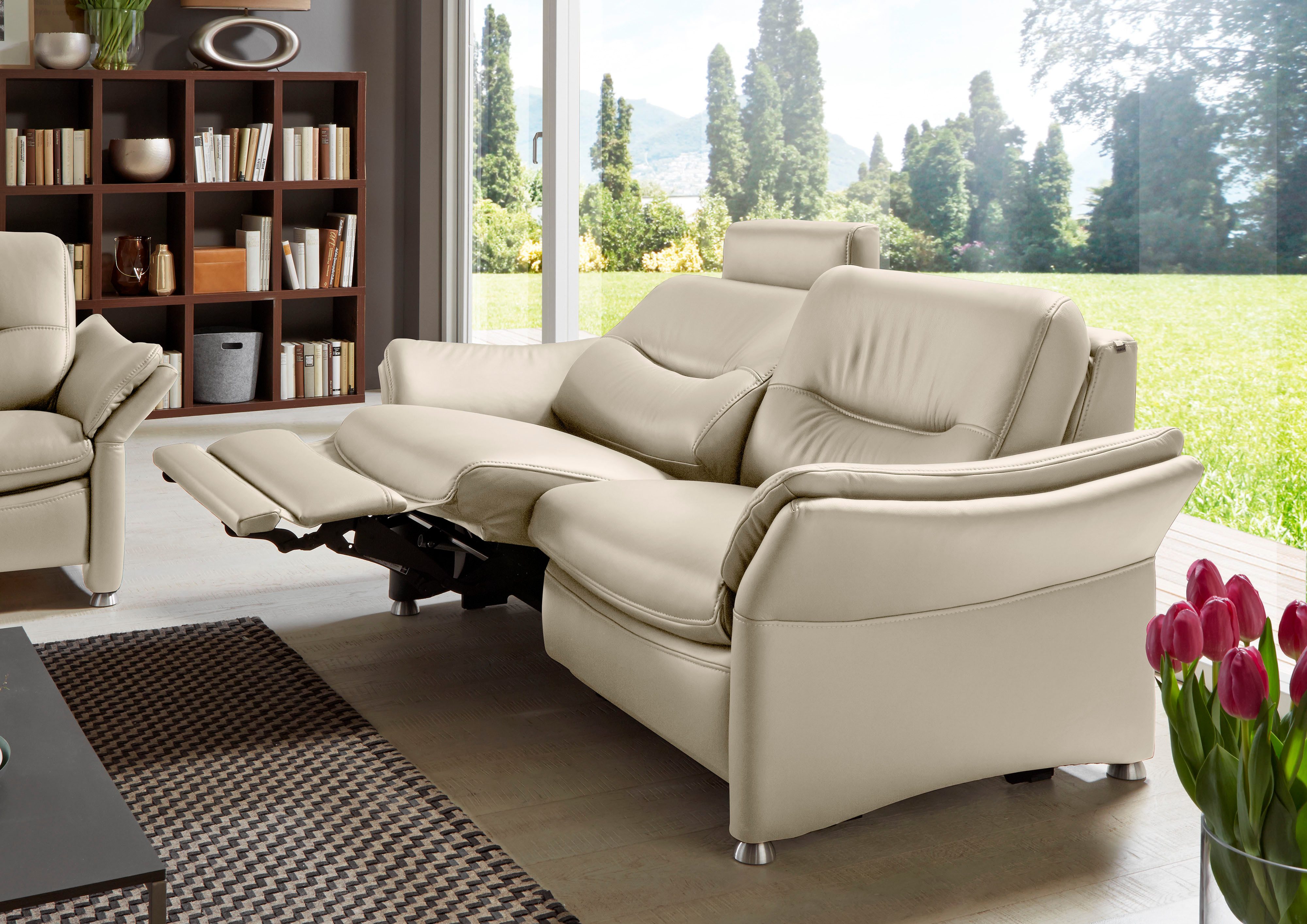 HUKLA 2,5-Sitzer HU-SF15058 Ledersofa, Breite 194 cm, aus Leder, optional Kopfstütze u. WallAway-Funktion