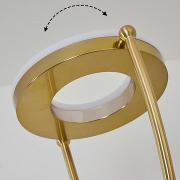 hofstein Stehlampe »Caualo« LED Stehleuchte Bodenlampe, Metall goldfarben, 3000 Kelvin, dimmbare Standlampe mit An-/Ausschalter, LED 1850 Lumen LED Leselicht