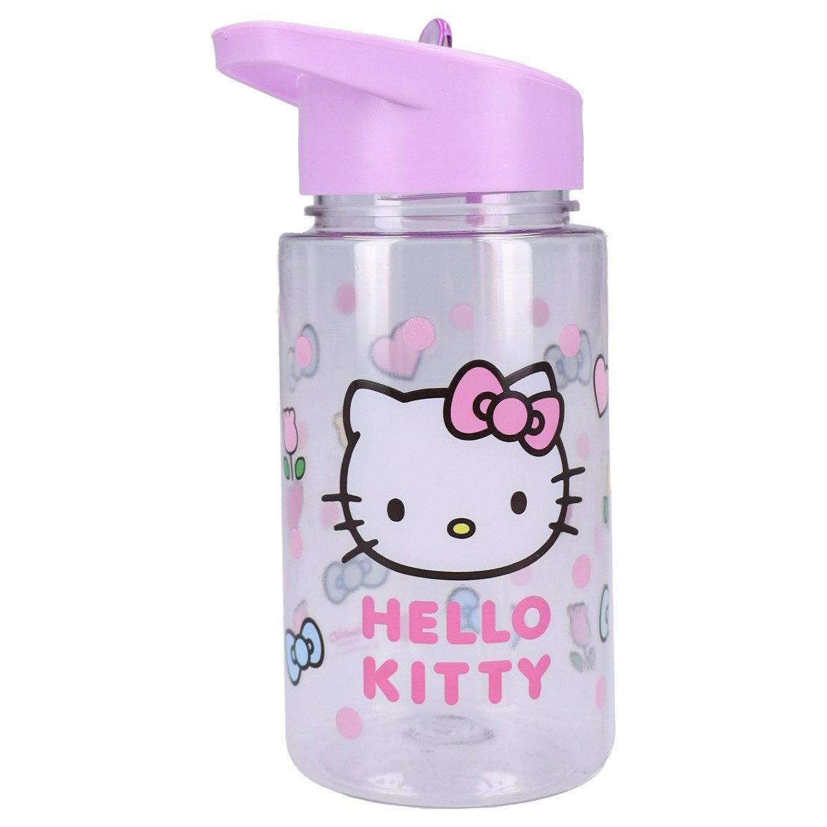 Hello Kitty Trinkflasche Wasserflasche 450 ml Trinkflasche für Kinder unterwegs
