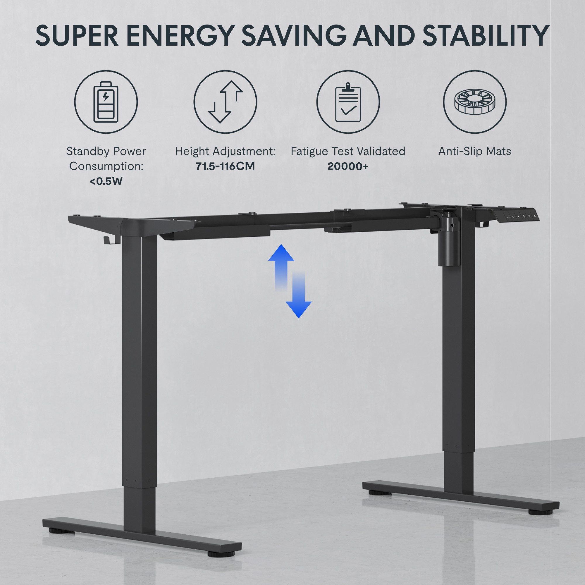 FLEXISPOT Schreibtisch Elektrisch höhenverstellbares Tischgestell, Schwarz/ günstig online kaufen