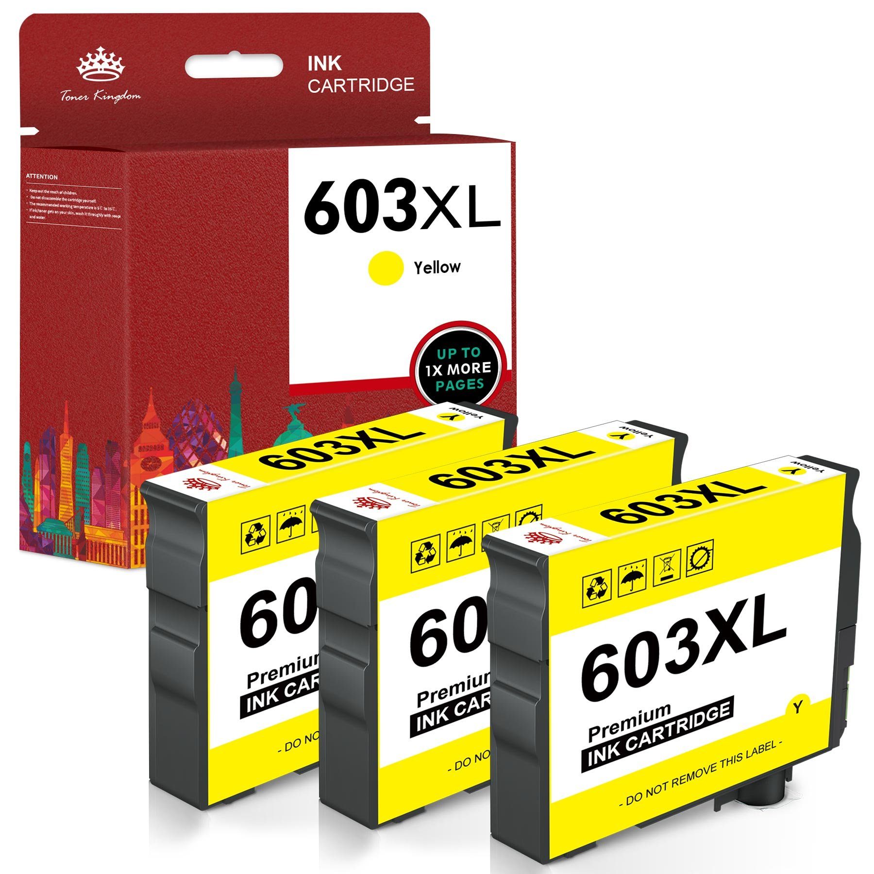XP3155 603 Tintenpatrone für 2820 ersetzt Kingdom Gelb WF2810 4100 3x Toner Epson