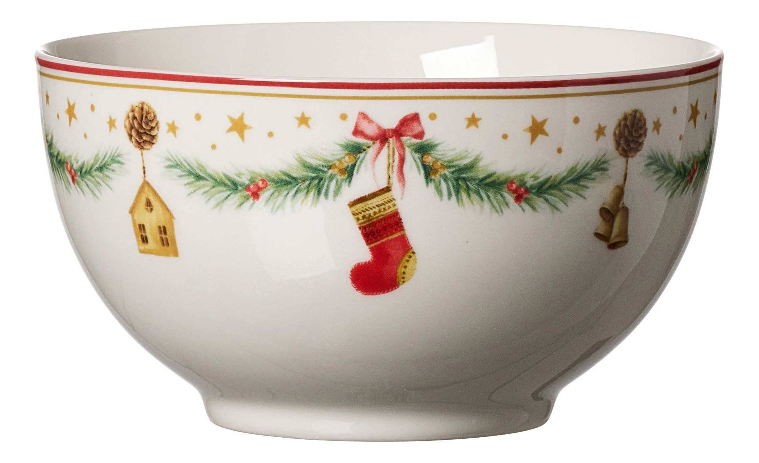 Ritzenhoff & Breker Müslischale Müslischale, 600 ml, Porzellan, festliches Weihnachtsdekor, Porzellan