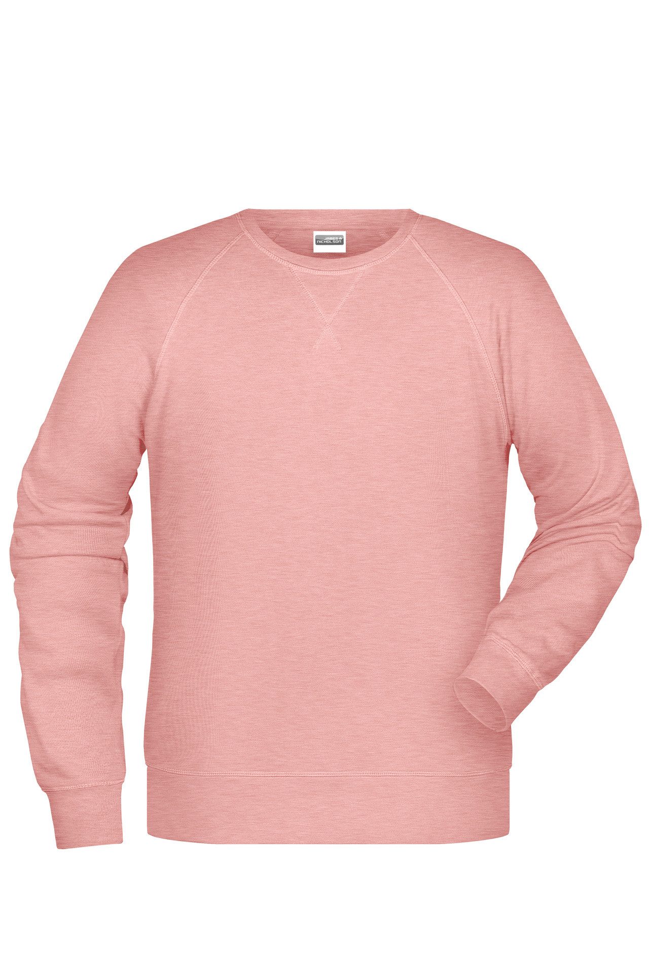 James & Nicholson Sweatshirt Herren Sweatshirt im Raglanschnitt aus Bio-Baumwolle 8022 Kragen und Armbündchen mit Elasthan