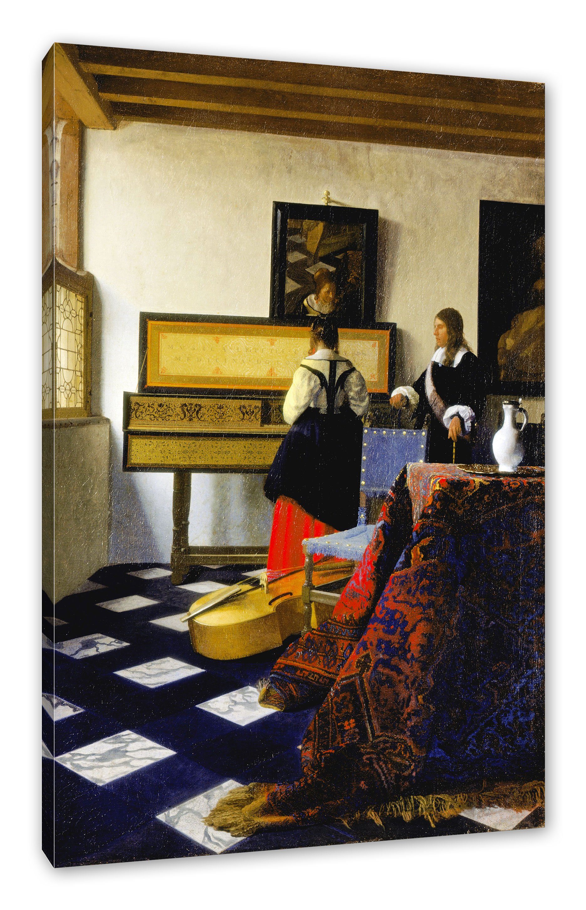Leinwandbild Johannes Vermeer - Die Musikstunde