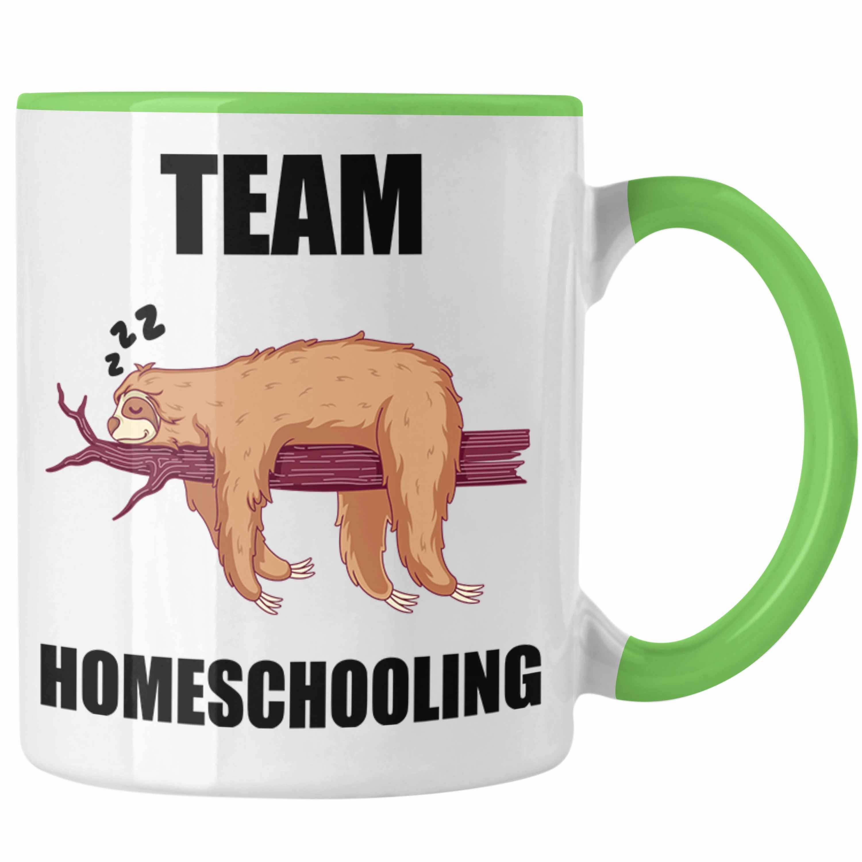 Trendation Tasse Trendation - Lustige Tasse mit Spruch Faultier Geschenk Lehrer Lehrerin Homeschooling Grün