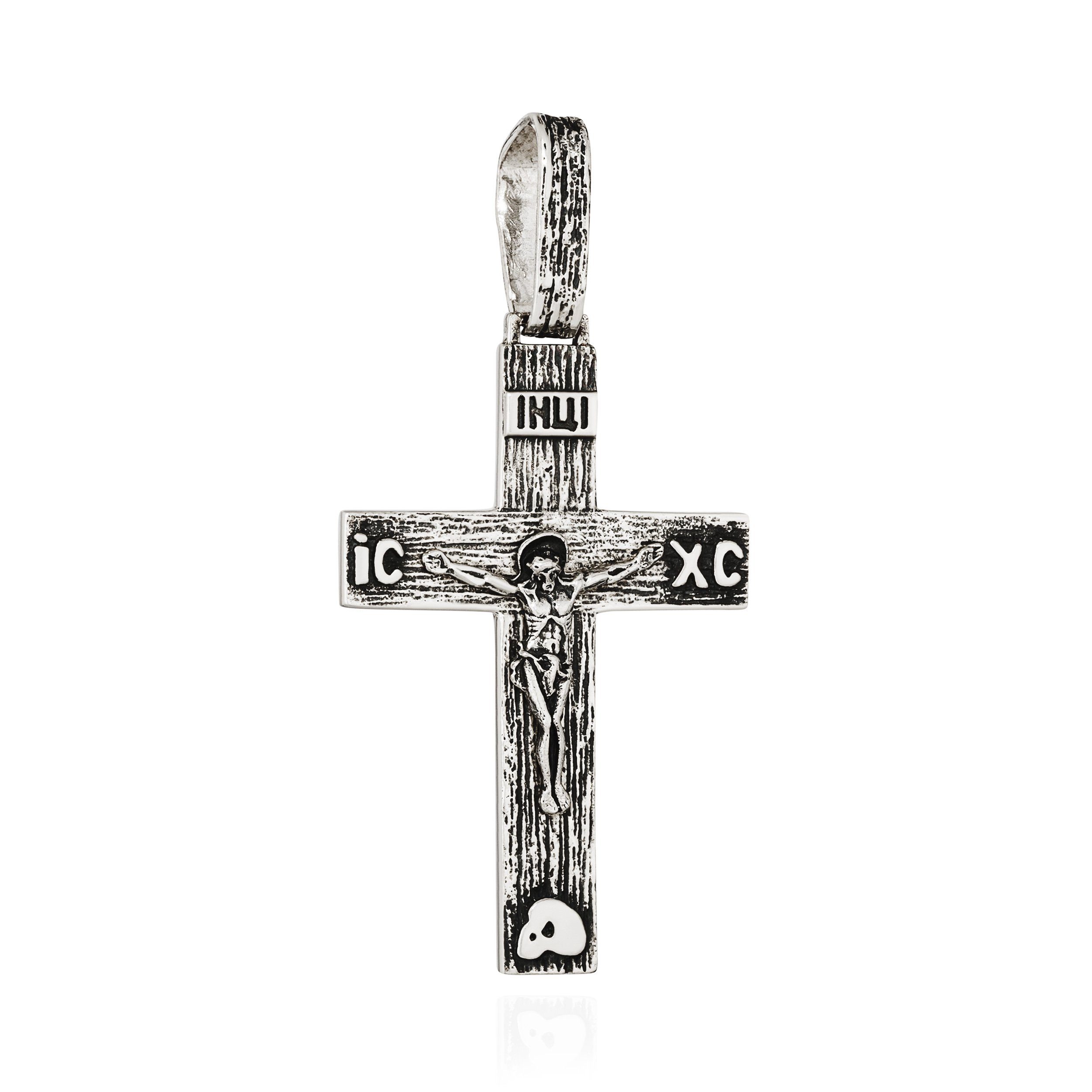 NKlaus Kettenanhänger 925 Silber Kreuzanhänger 36,8mm x 24,8mm Kruzifix Jesus Christus Kette