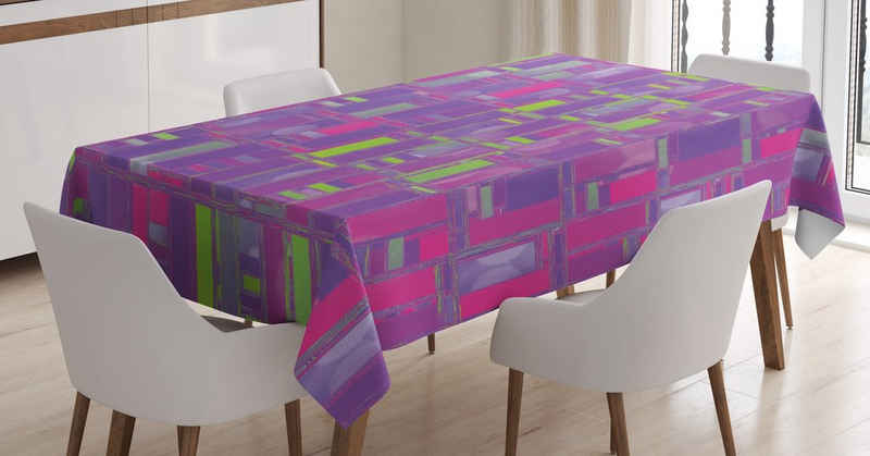 Abakuhaus Tischdecke Farbfest Waschbar Für den Außen Bereich geeignet Klare Farben, Panne Zusammenfassung Distorted Cubes
