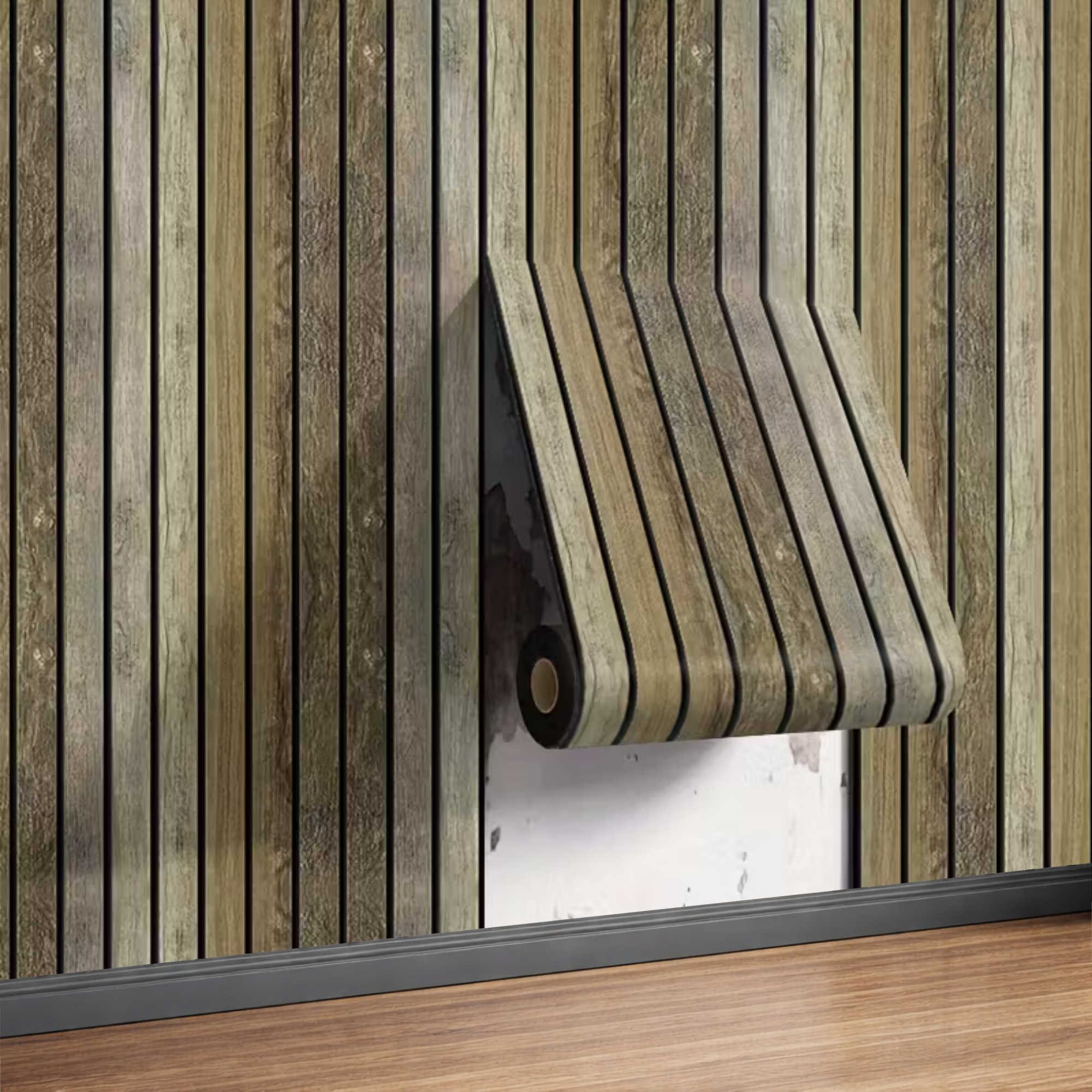 Nomiro Wandpaneel Akustikpaneel selbstklebend Holzoptik 3D Wandpaneel Lamellen 300x40cm, BxL: 40x40 cm, 1,2 qm, (1-tlg)