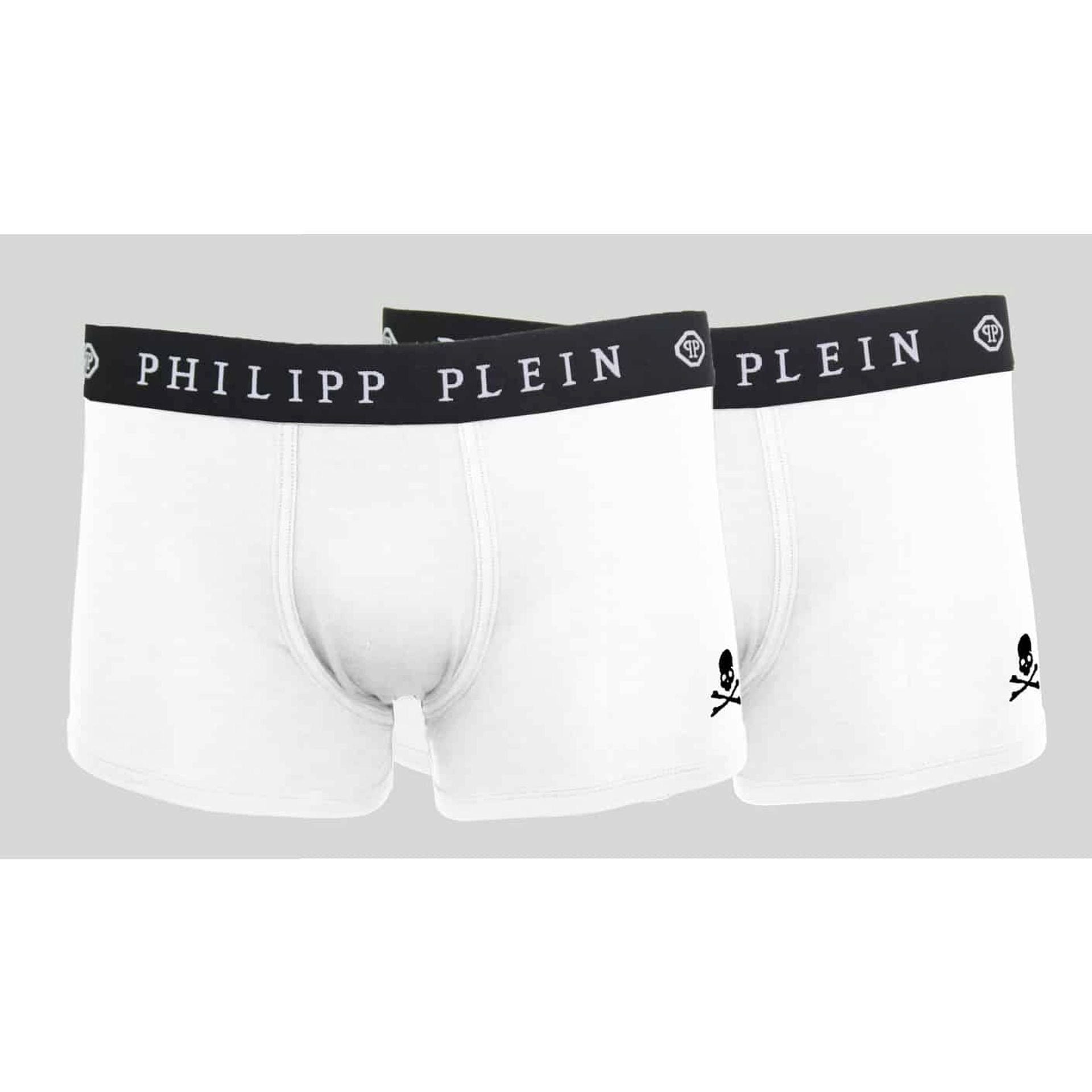 PHILIPP PLEIN Boxershorts, 2er-Pack, Weiß (Packung, 2er-Pack)