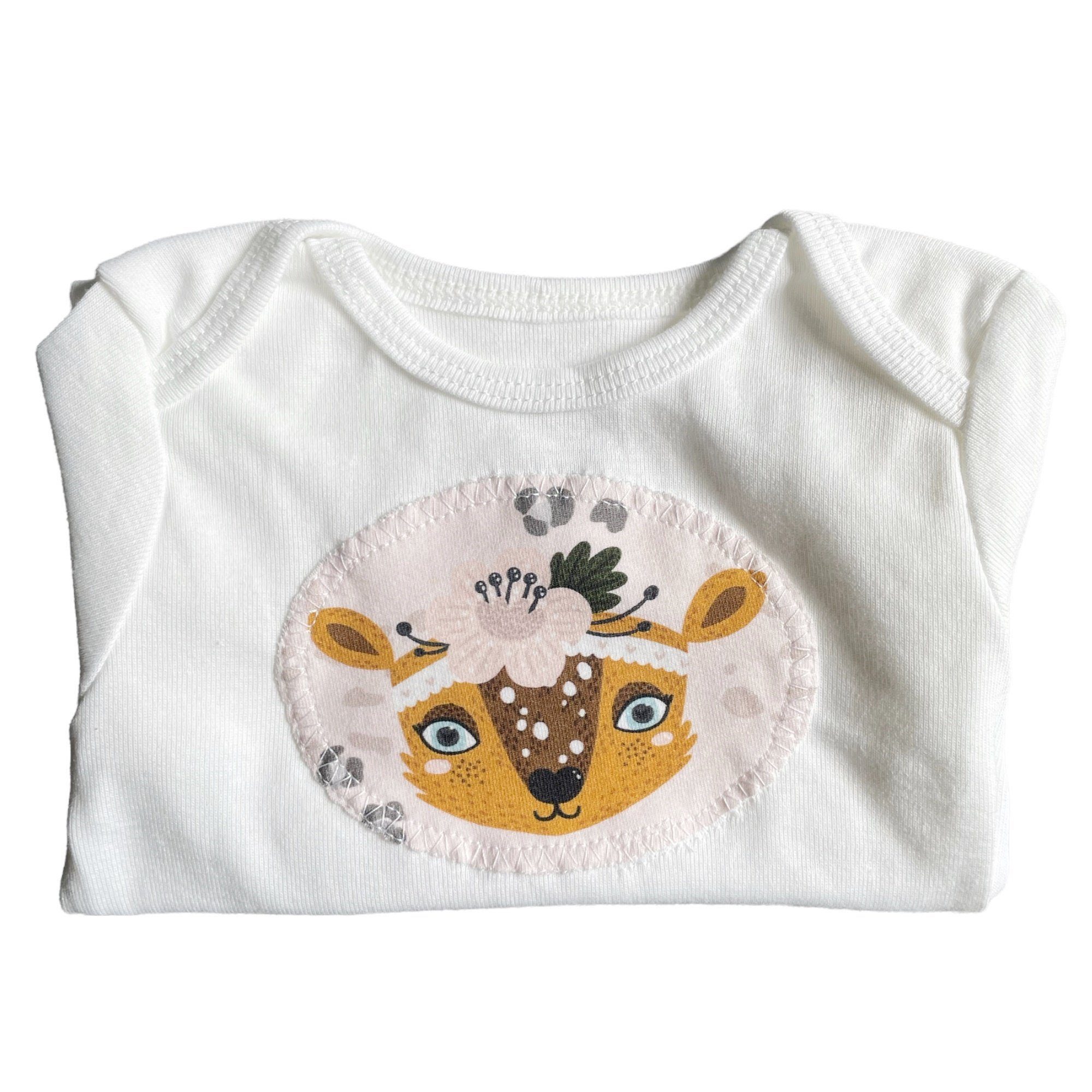 kennydoo Body & Shorts Kinder- Baby Set, Rehlein (Set, 2 teilig) Handgefertigt, mitwachsender Schnitt, weiche Bündchen