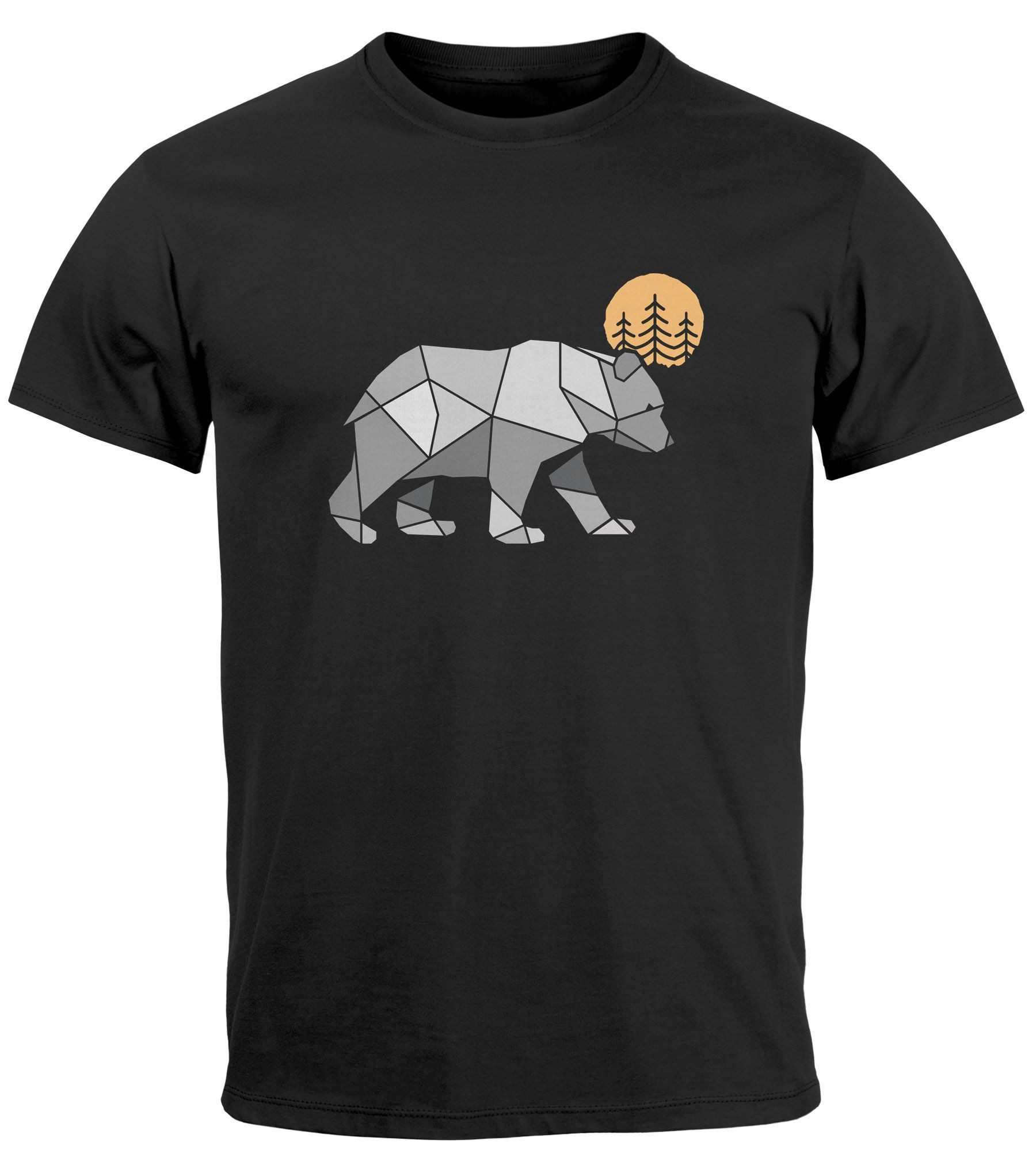 Neverless Print-Shirt Herren T-Shirt Polygon Bär günstig online kaufen